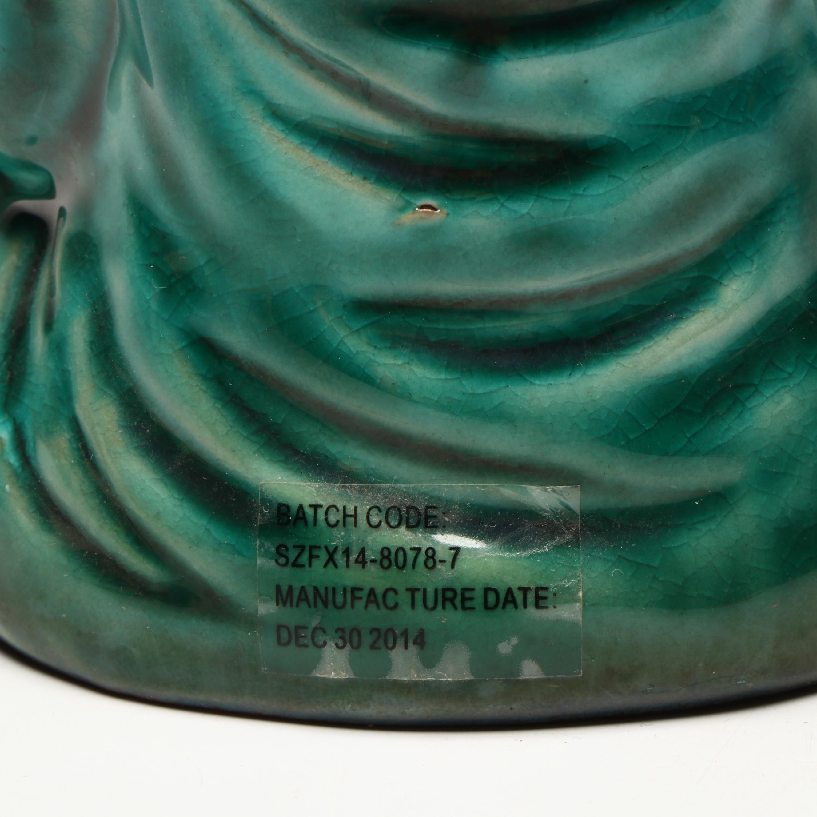 Contemporary White and Gilt Glazed Vases with Other Décor