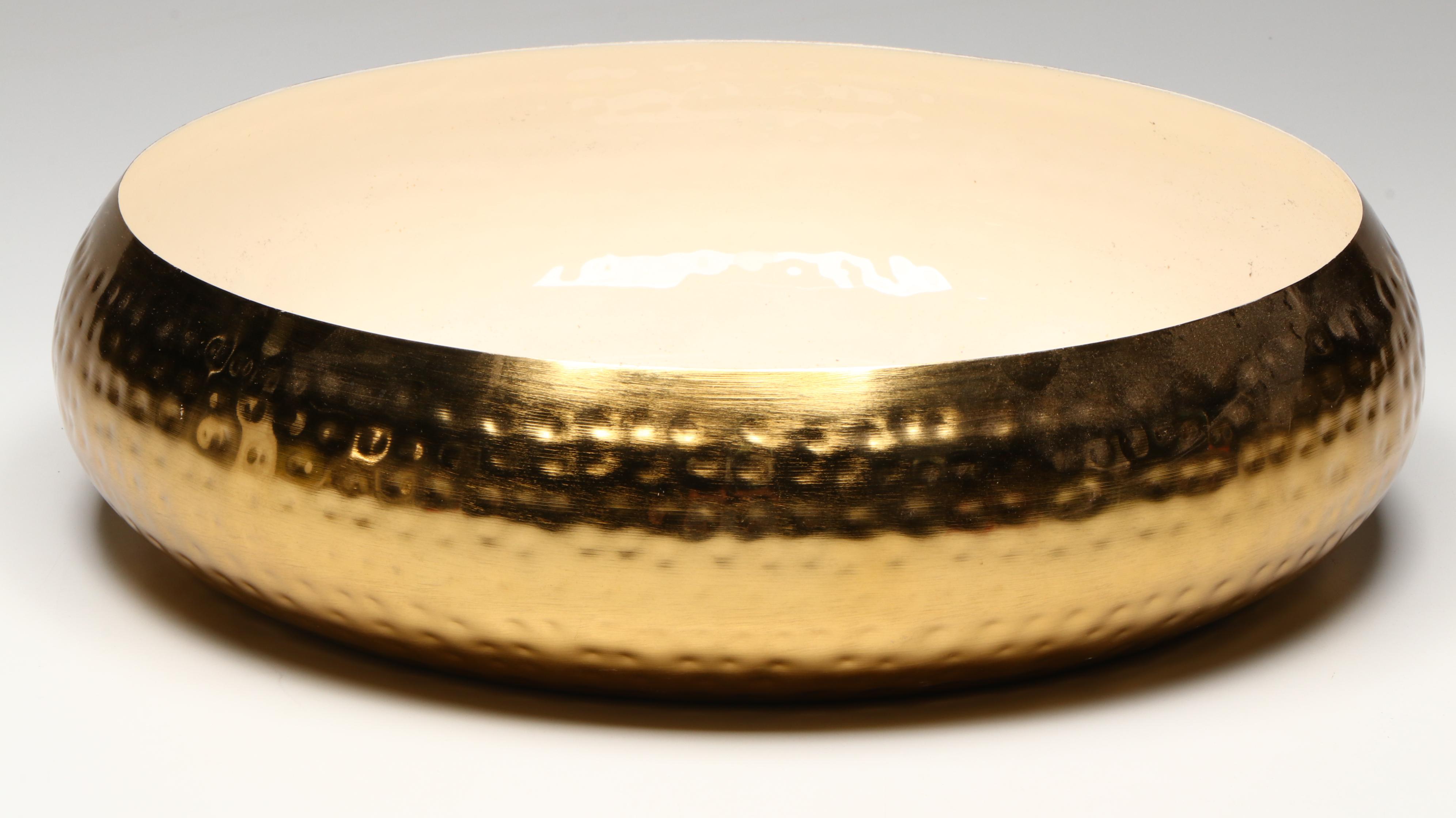 Contemporary White and Gilt Glazed Vases with Other Décor