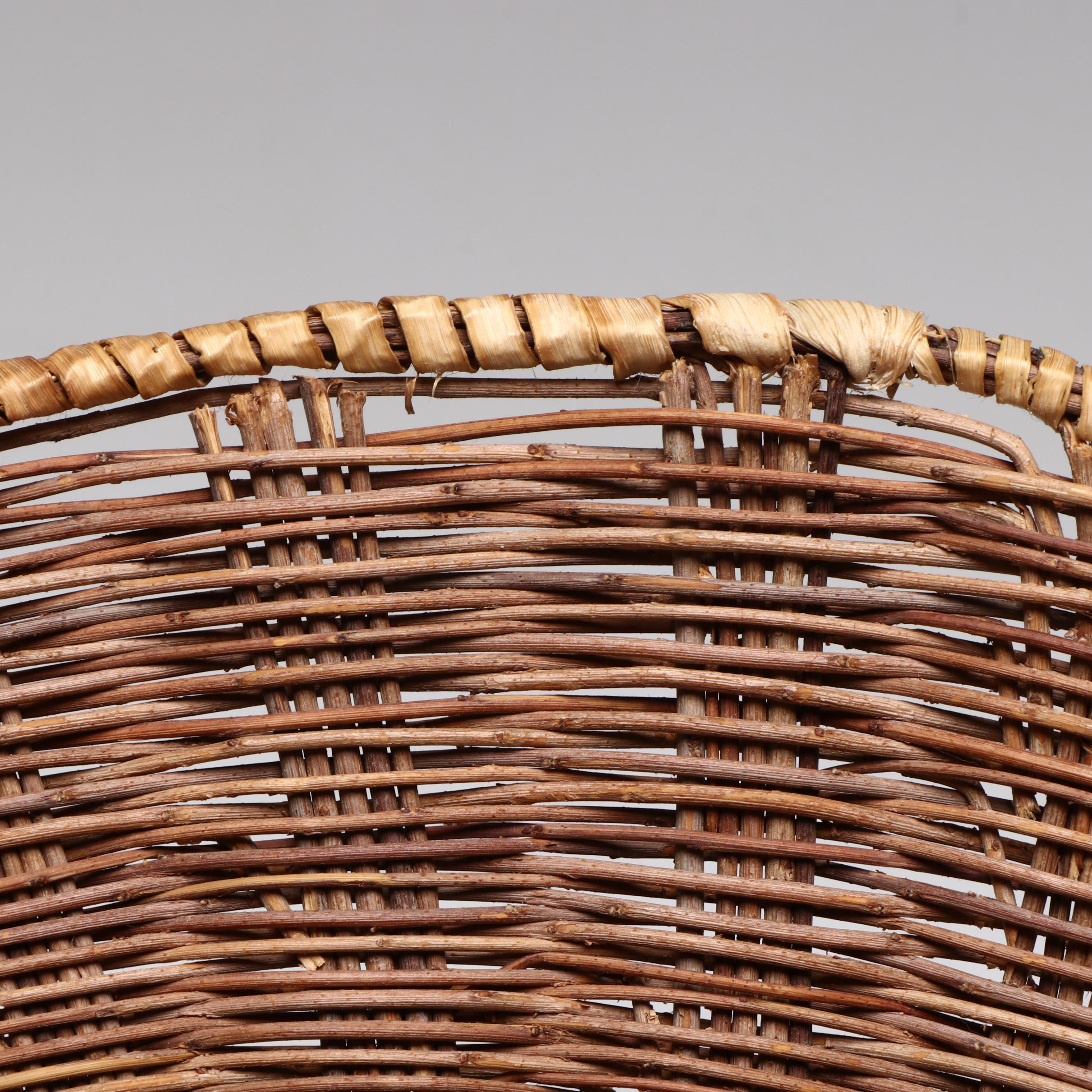 Two Ohkay Owingeh (San Juan Pueblo) Woven Wicker Baskets