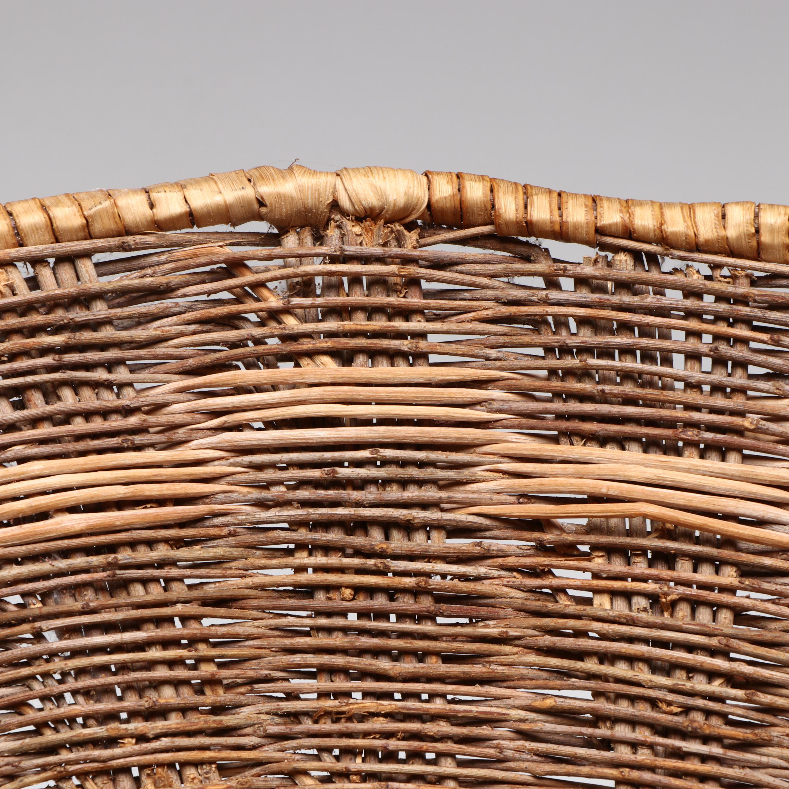 Two Ohkay Owingeh (San Juan Pueblo) Woven Wicker Baskets