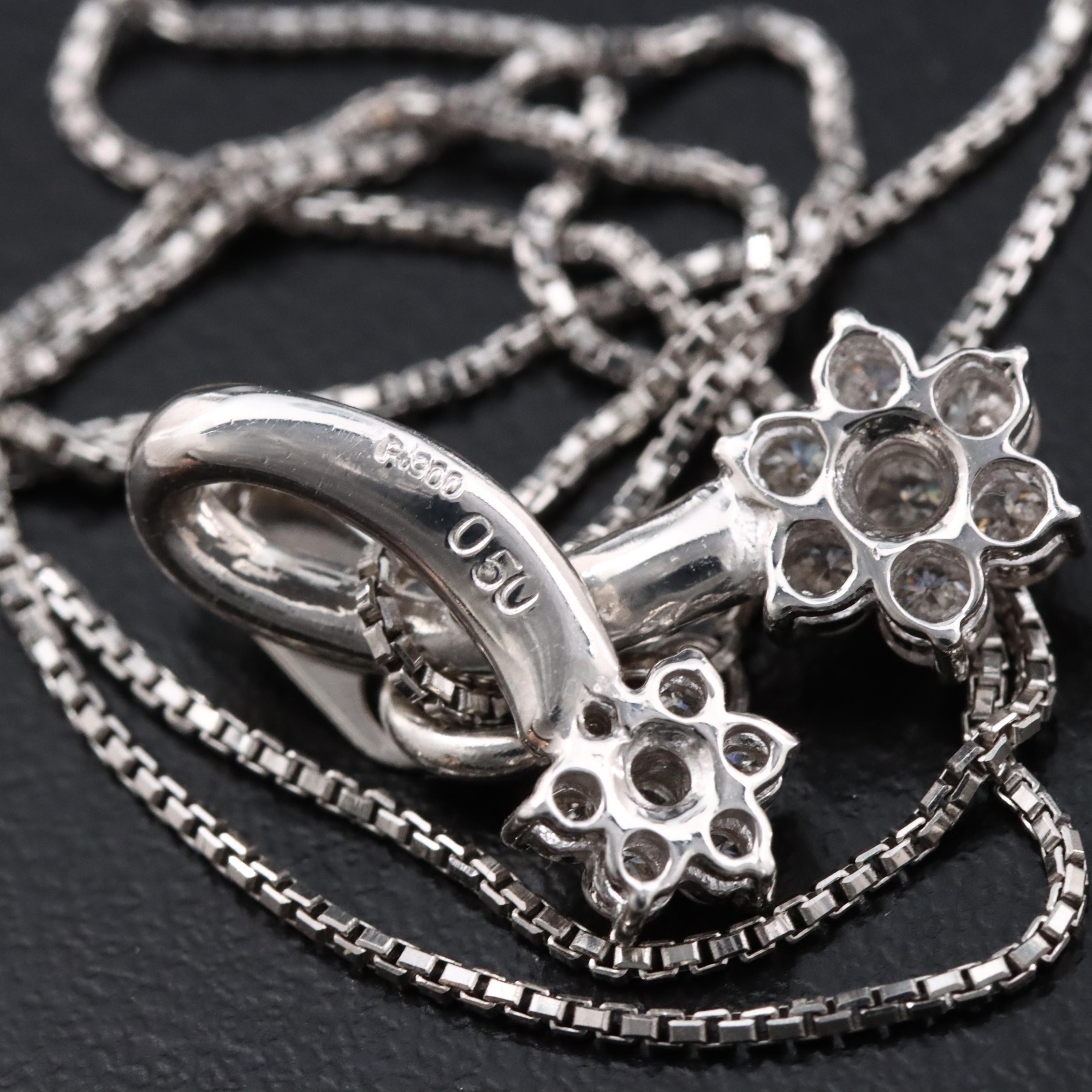 Platinum 0.50 CTW Diamond Pendant Necklace