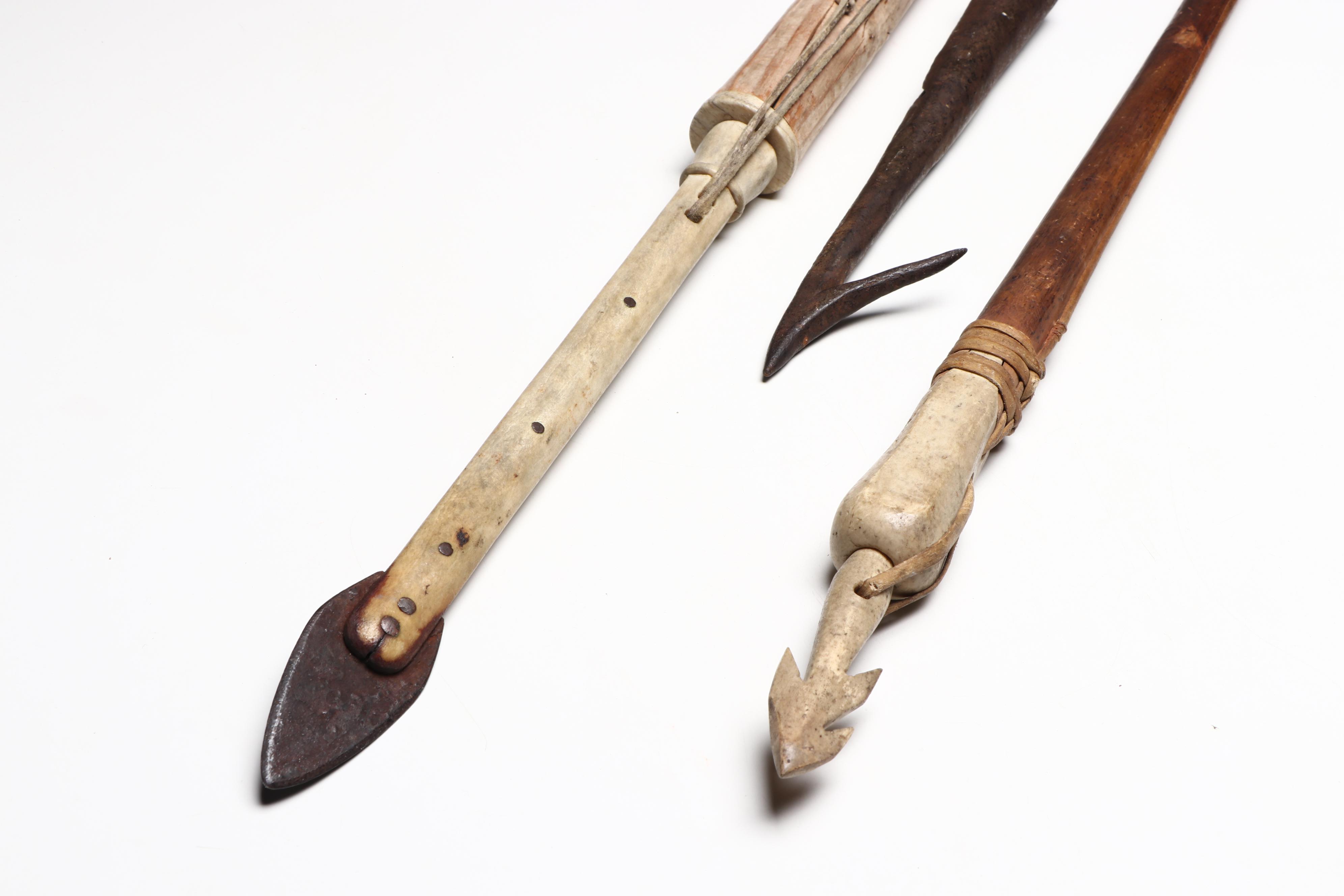 Indigenous Subarctic Inuit Harpoons and Gaffer