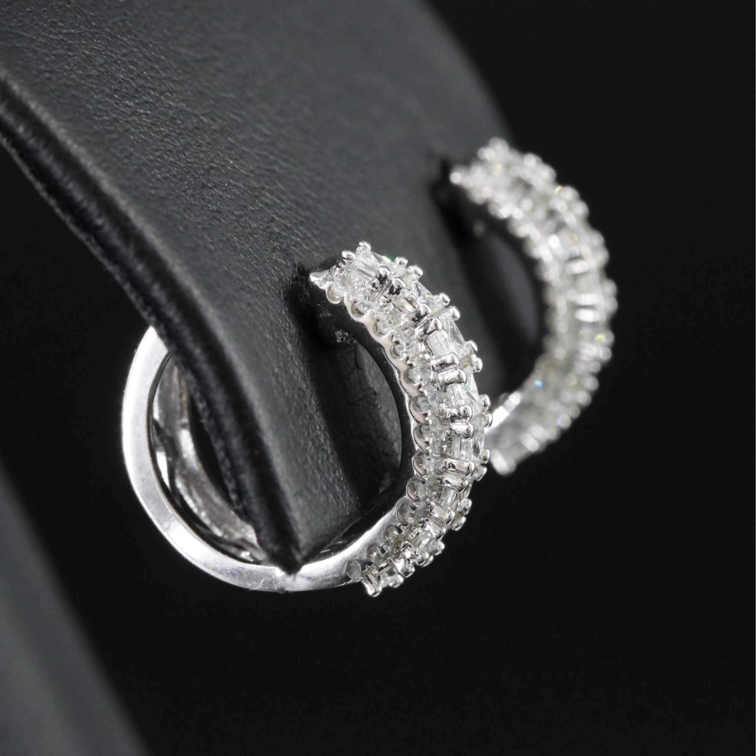 14K 1.04 CTW Diamond Hoop Earrings
