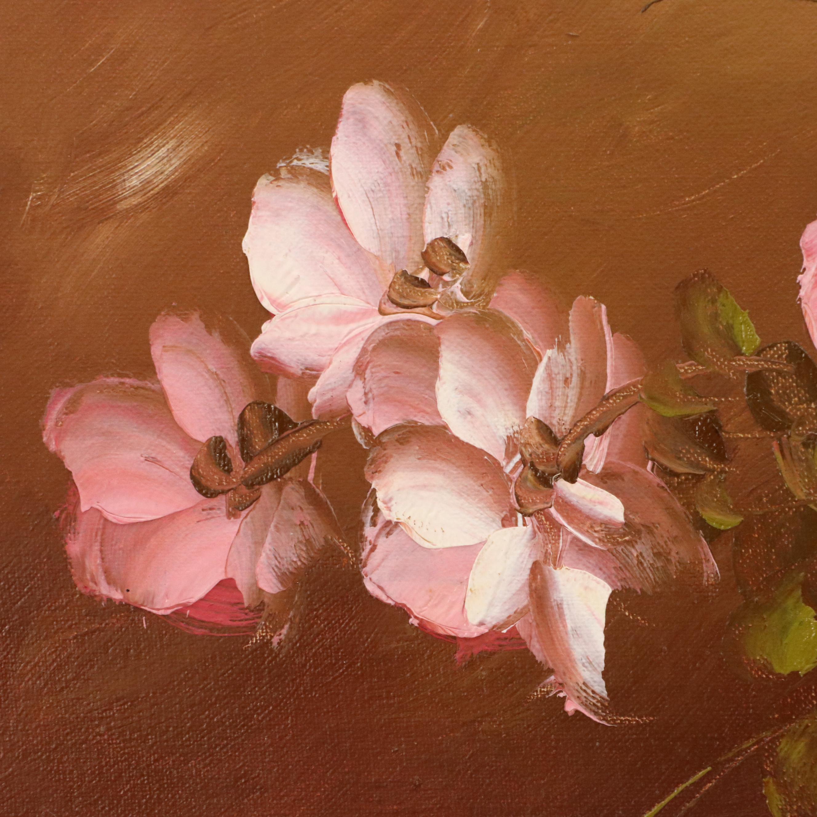 Floral Still Life Oil Painting, Late 20th Century
