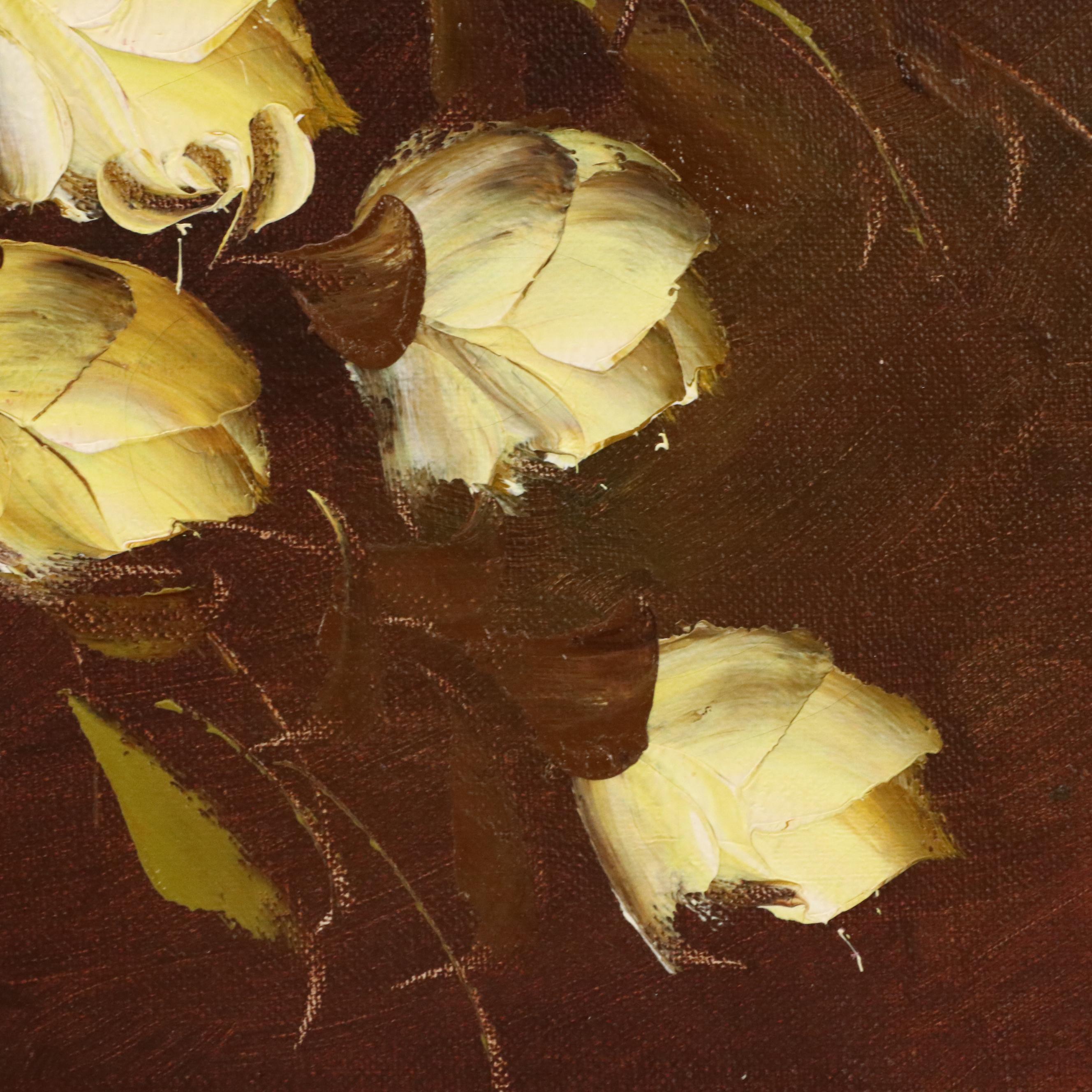 Floral Still Life Oil Painting, Late 20th Century