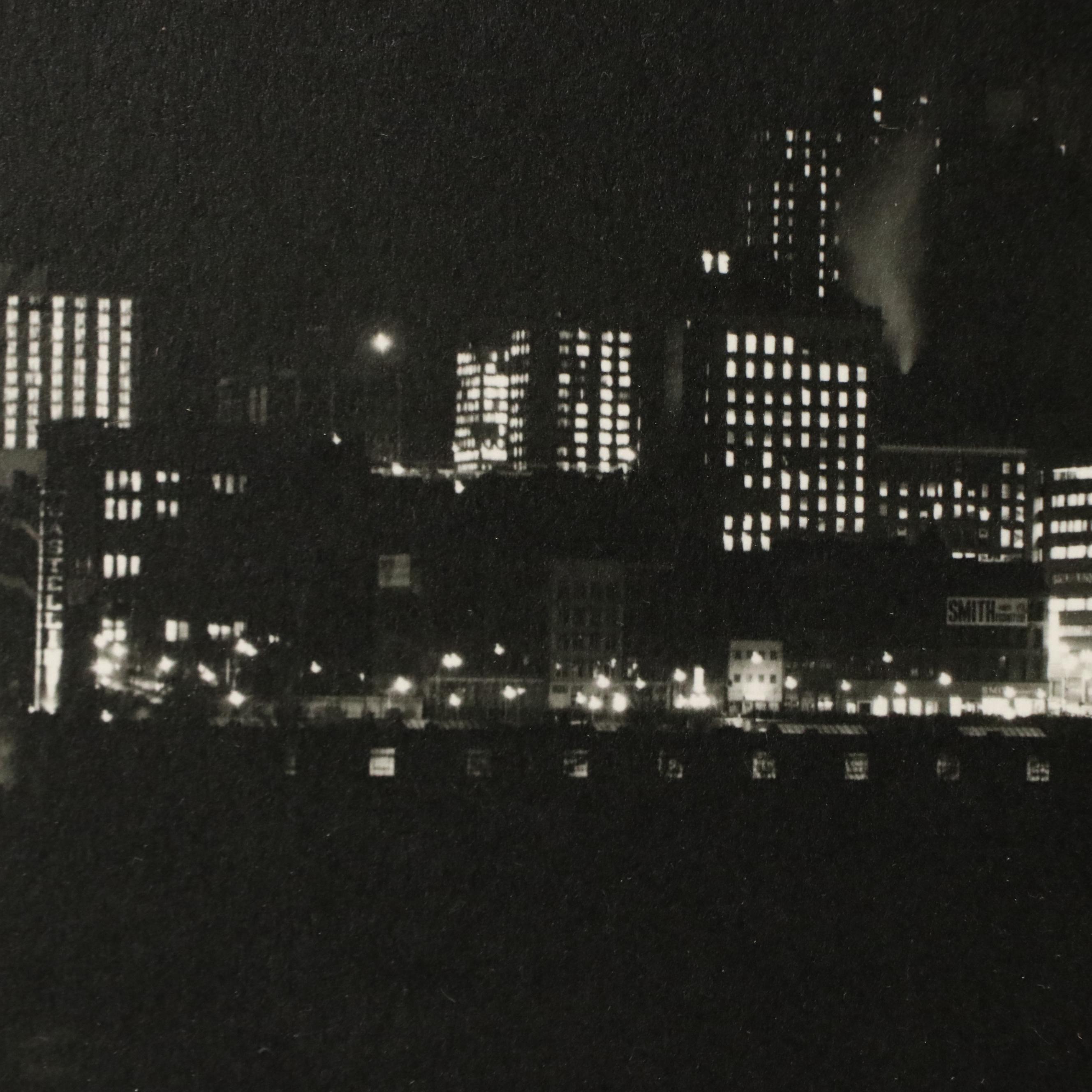 Ron Shuller Photograph of Nighttime Cincinnati, Circa 1985