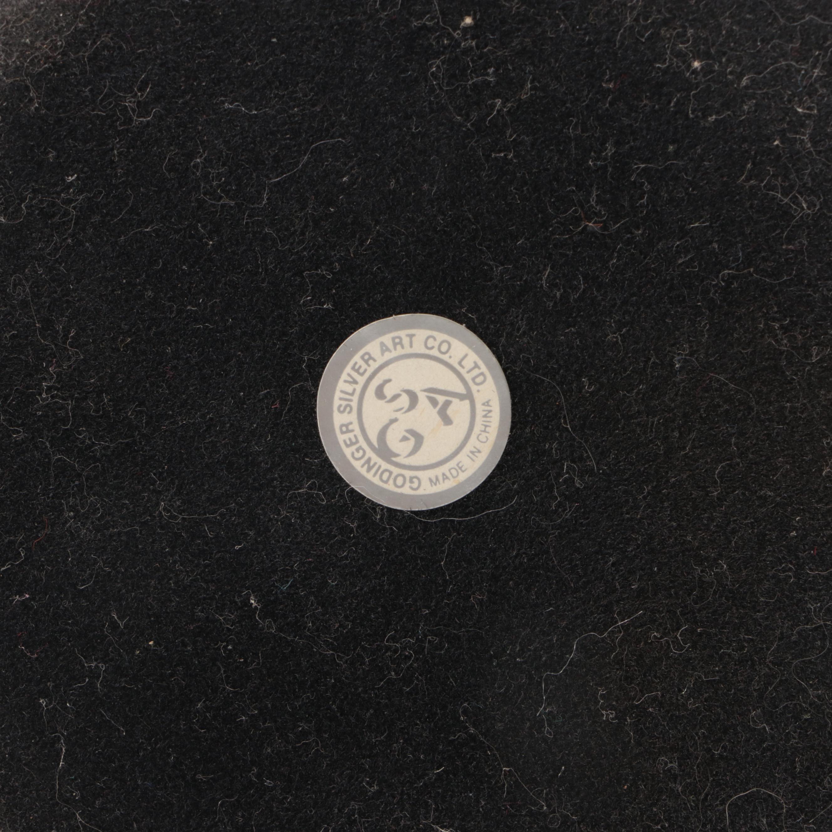 Pair of Godinger Metal Candlesticks with Brass Menorah