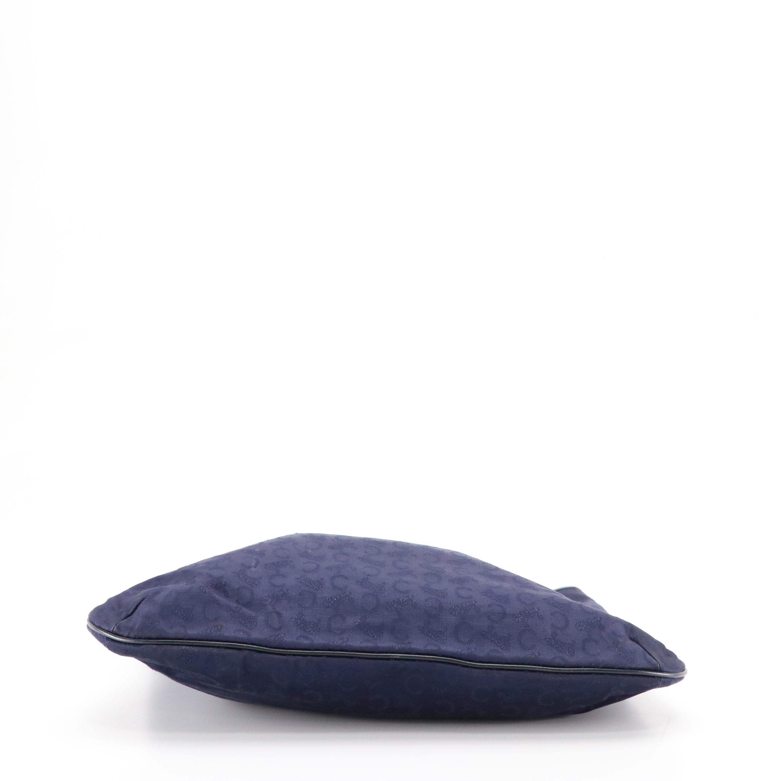 Celine Noevir Tote in Blue Macadam C Sulky Canvas and Leather