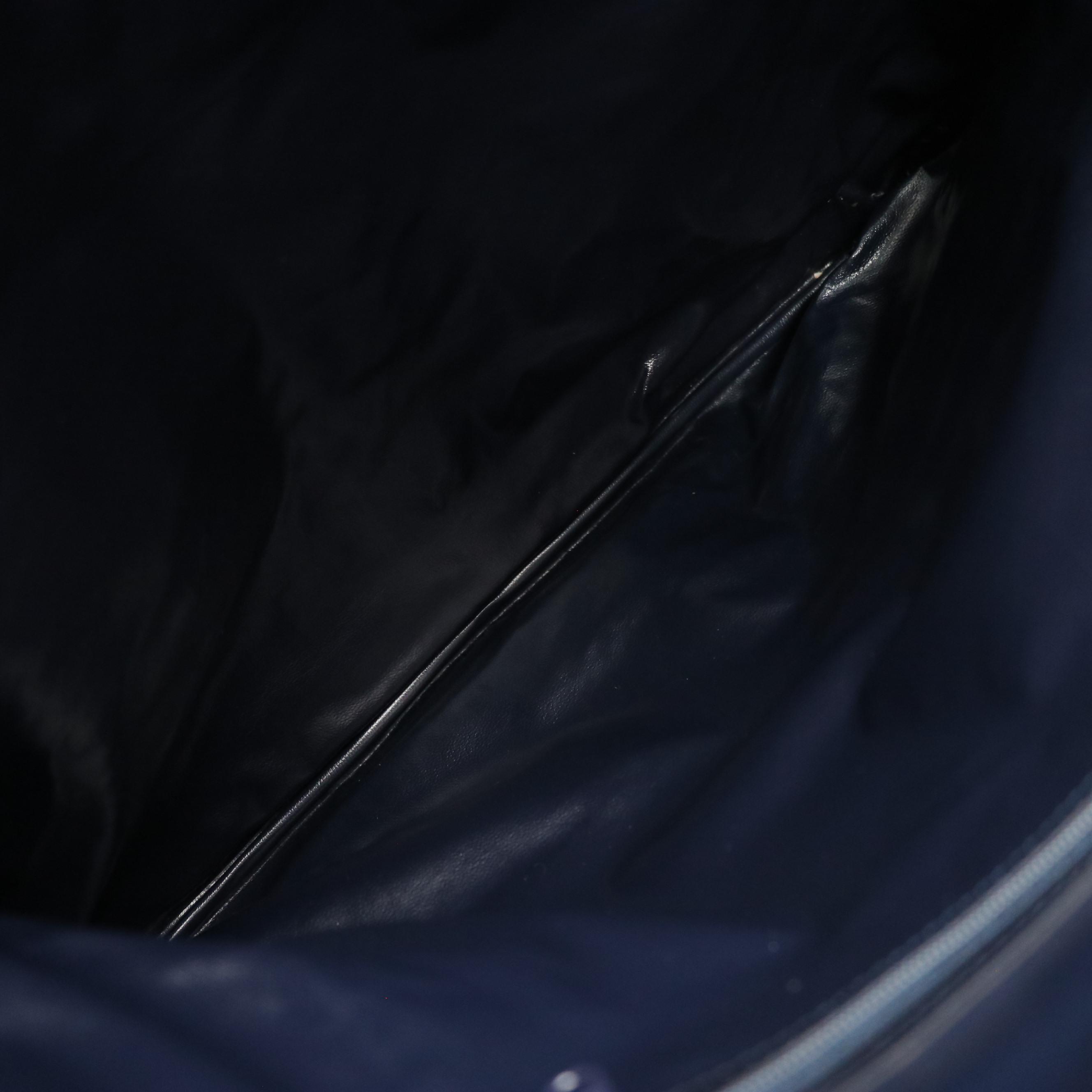 Celine Noevir Tote in Blue Macadam C Sulky Canvas and Leather