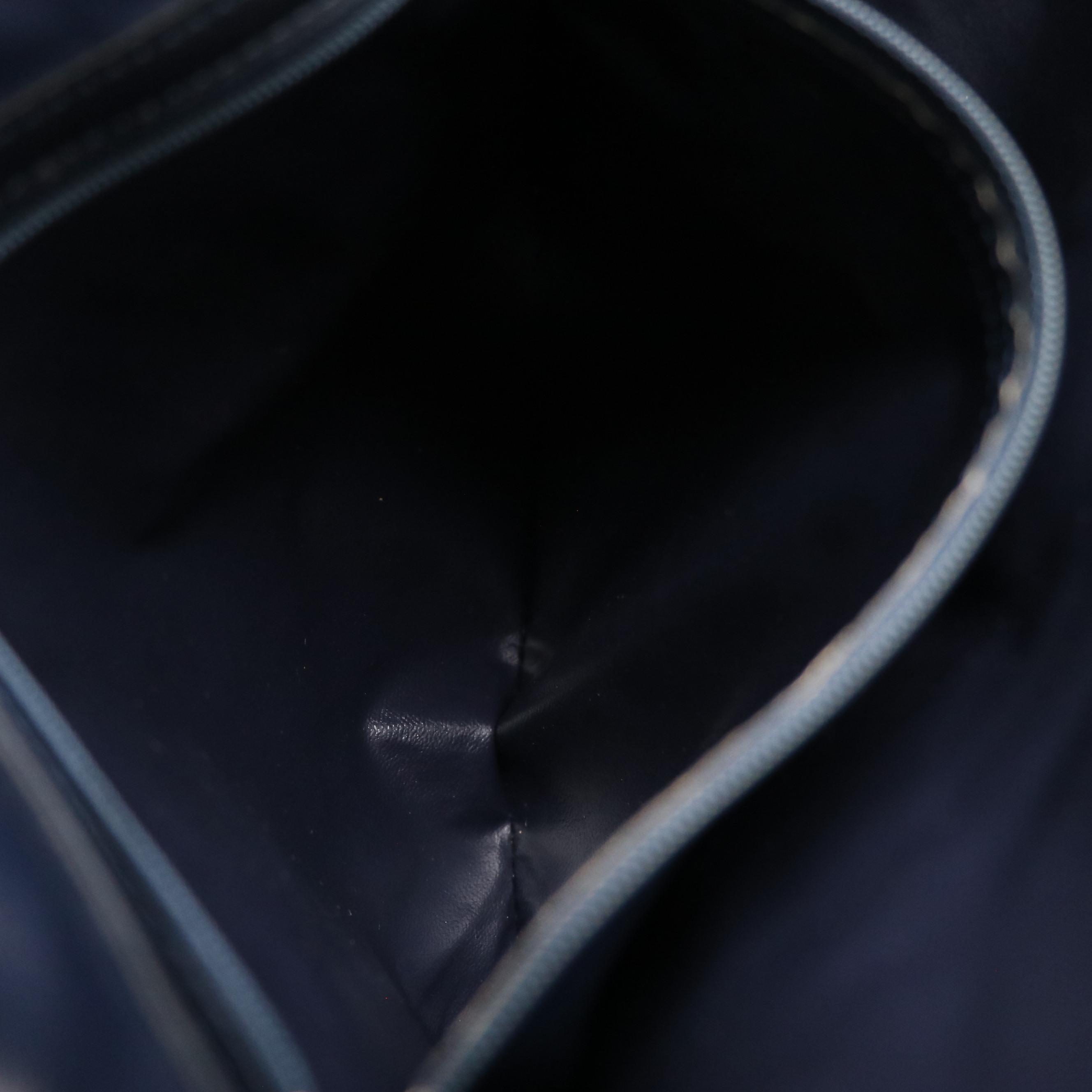 Celine Noevir Tote in Blue Macadam C Sulky Canvas and Leather