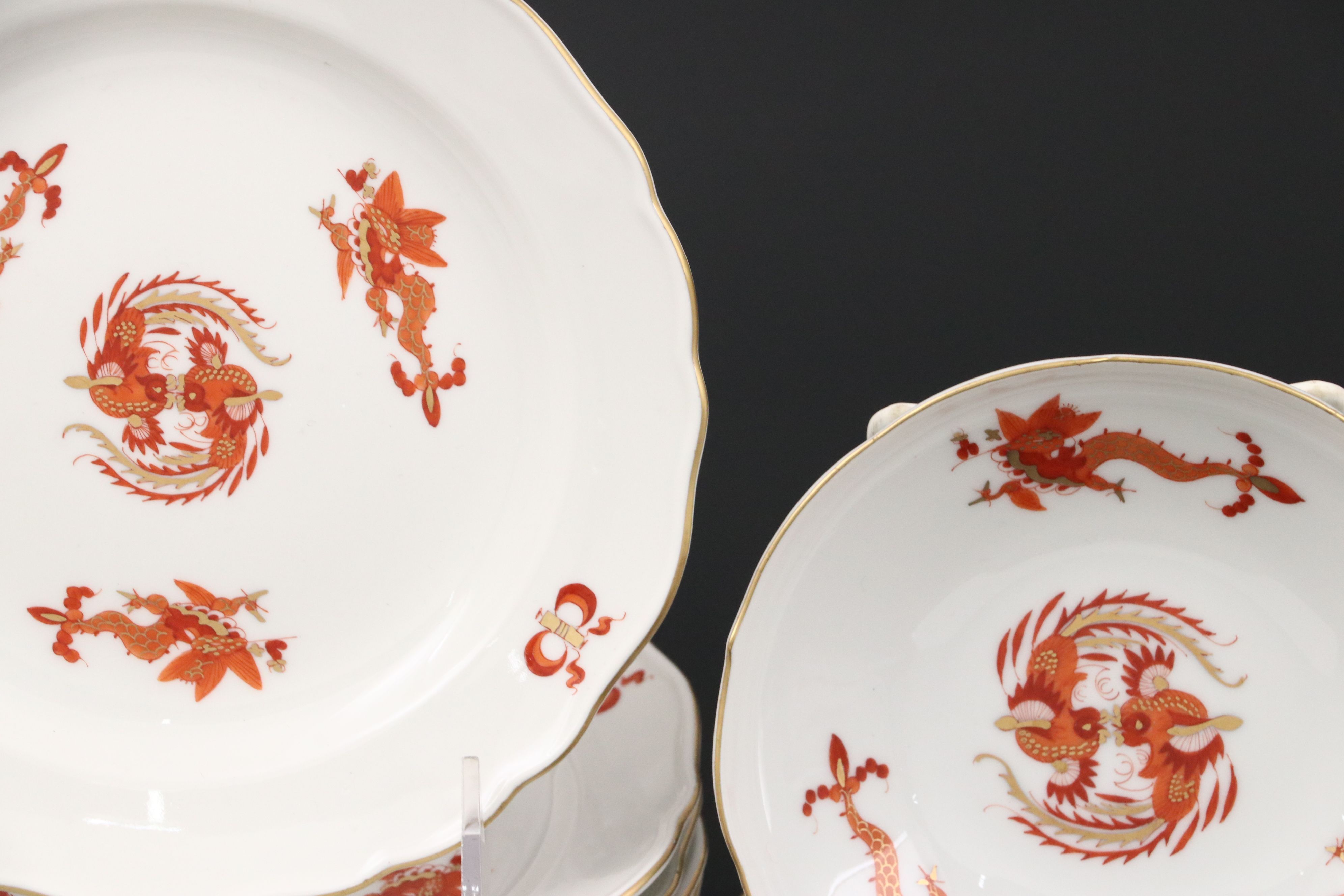 Meissen Porcelain "Ming Dragon" Coffee and Dessert Set, 20th Century