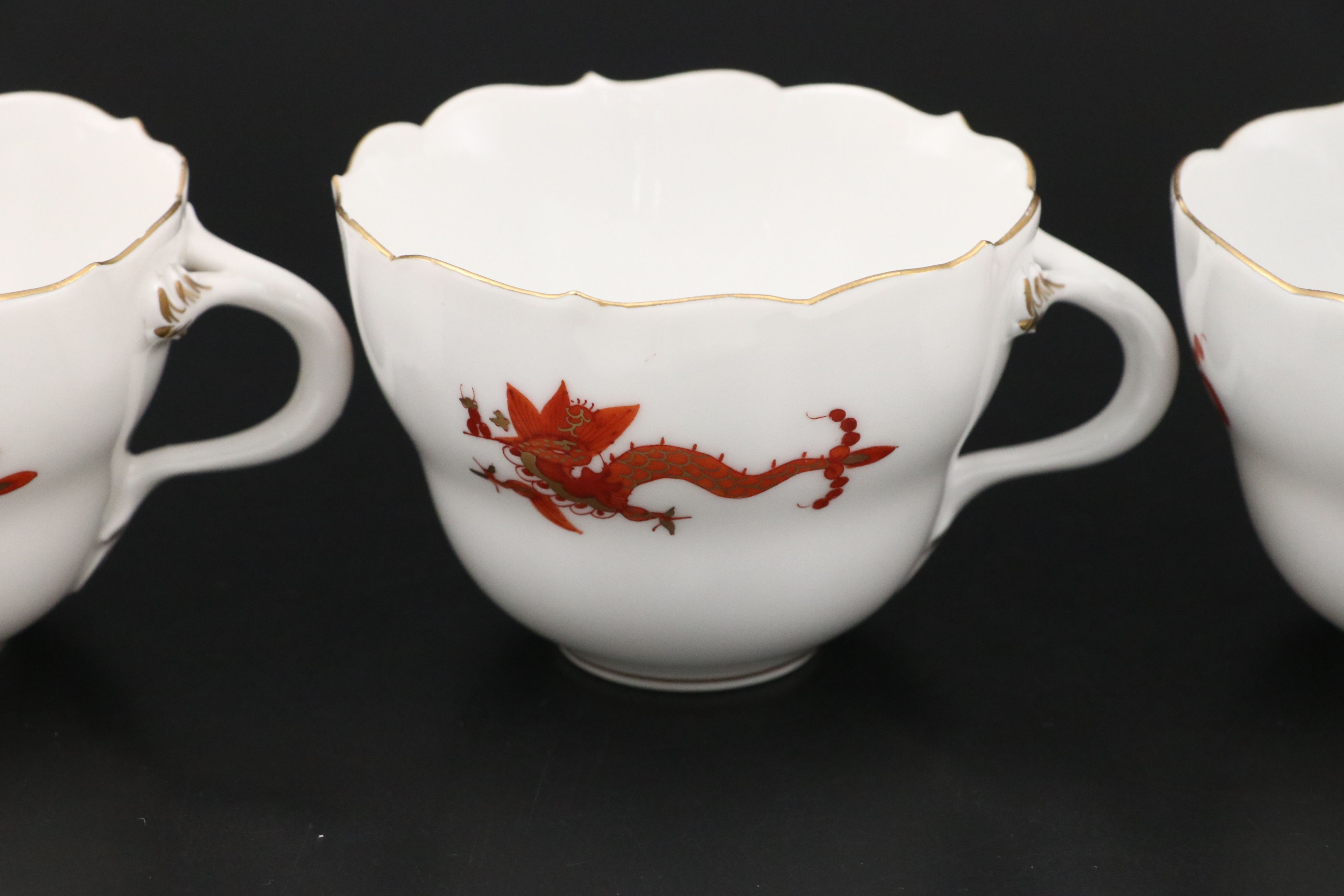 Meissen Porcelain "Ming Dragon" Coffee and Dessert Set, 20th Century