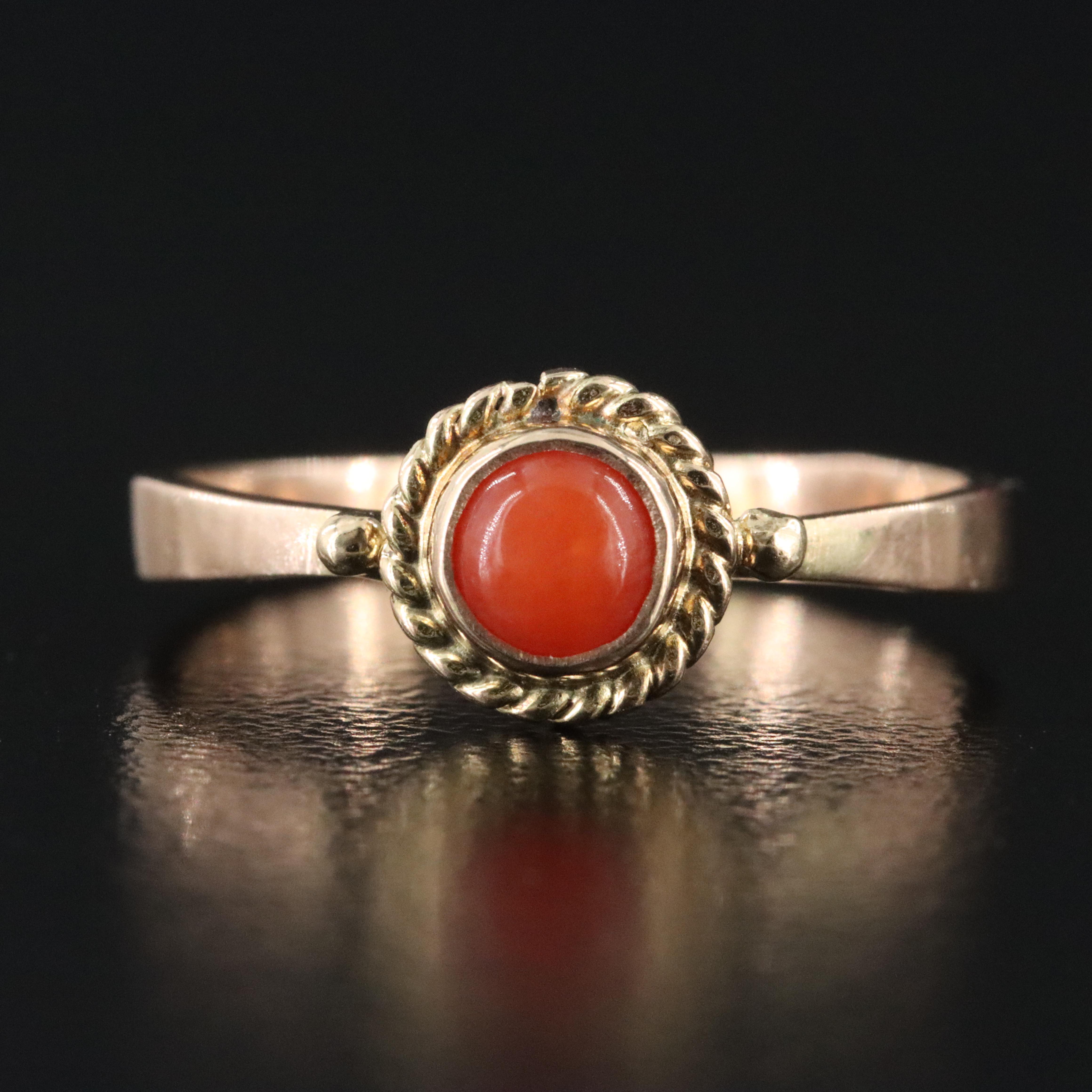 14K Coral Ring