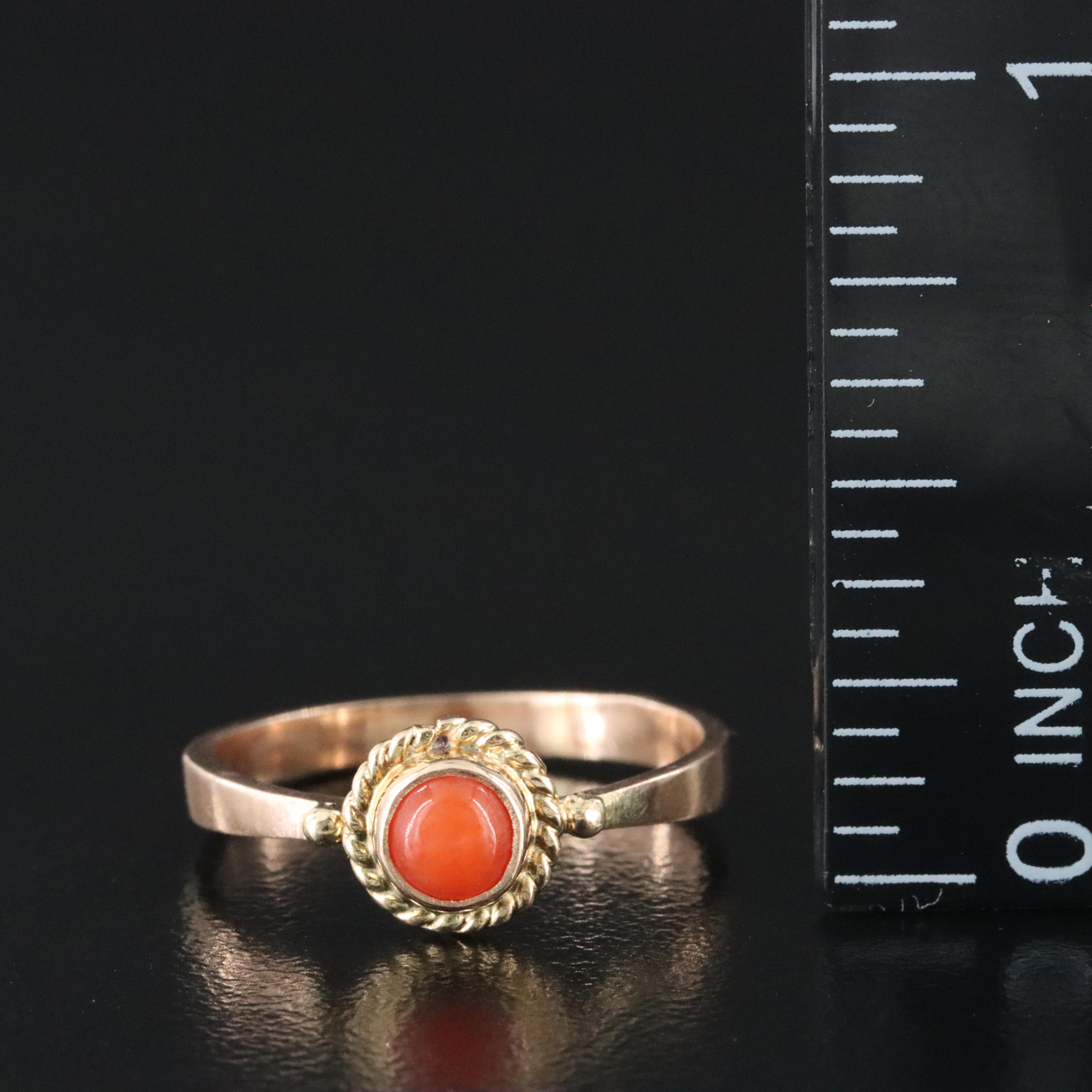 14K Coral Ring