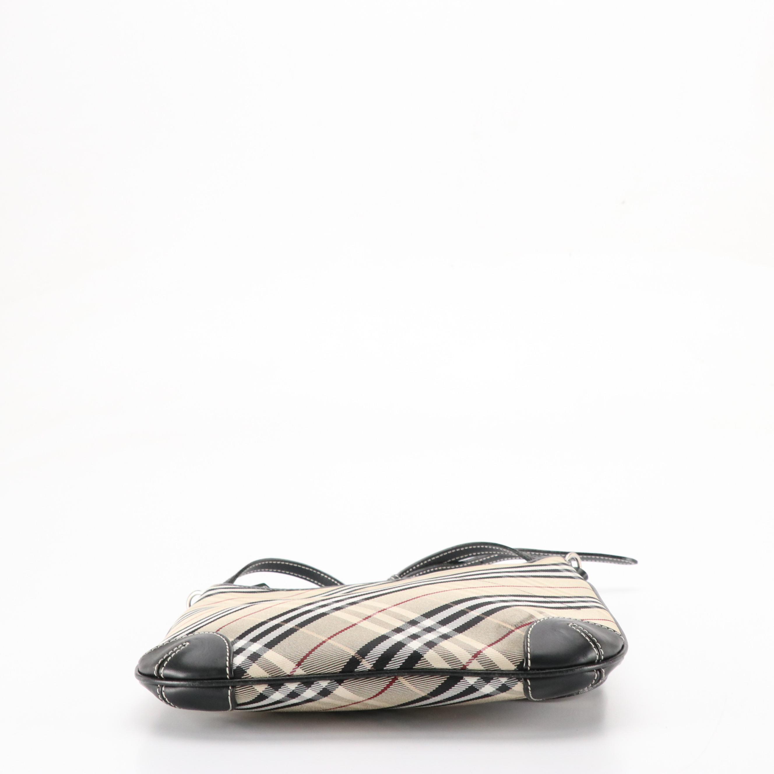 Burberry Blue Label Messenger Bag in Nova Check Nylon Canvas and Leather Trim