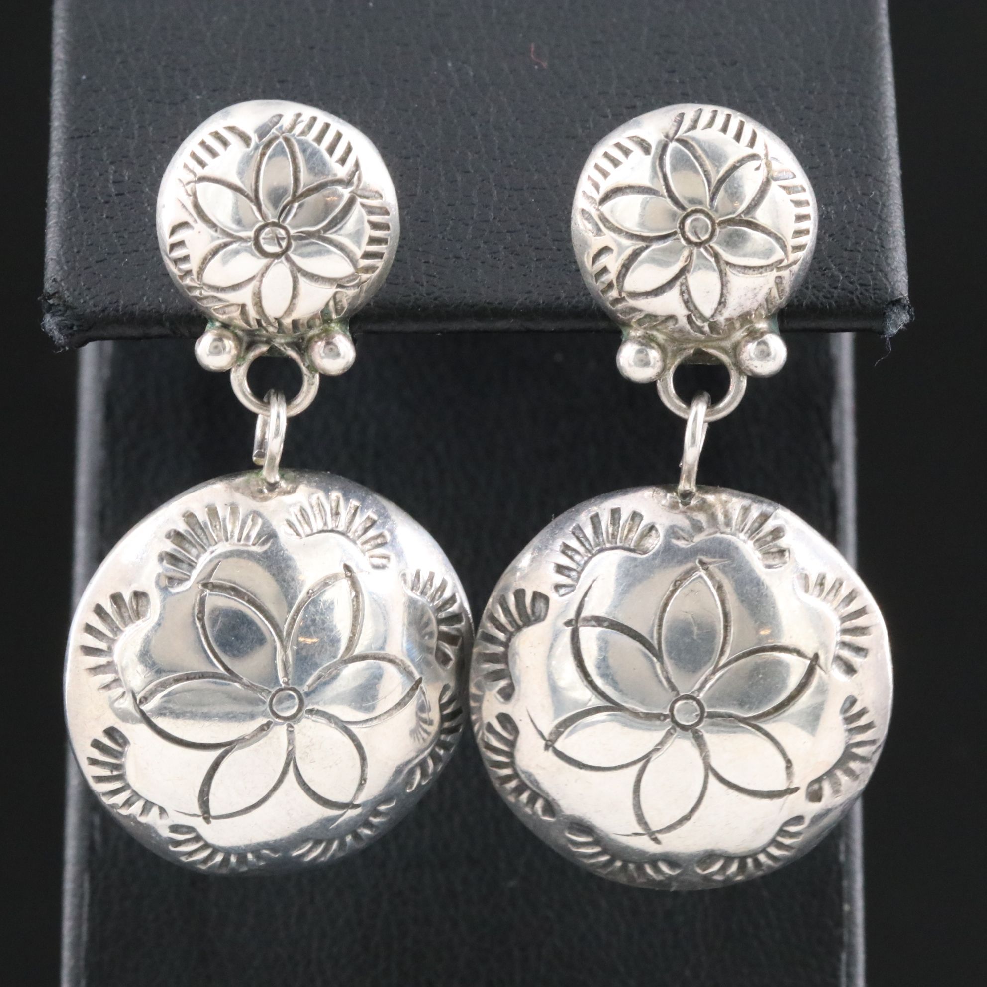 Sterling Concho Earrings