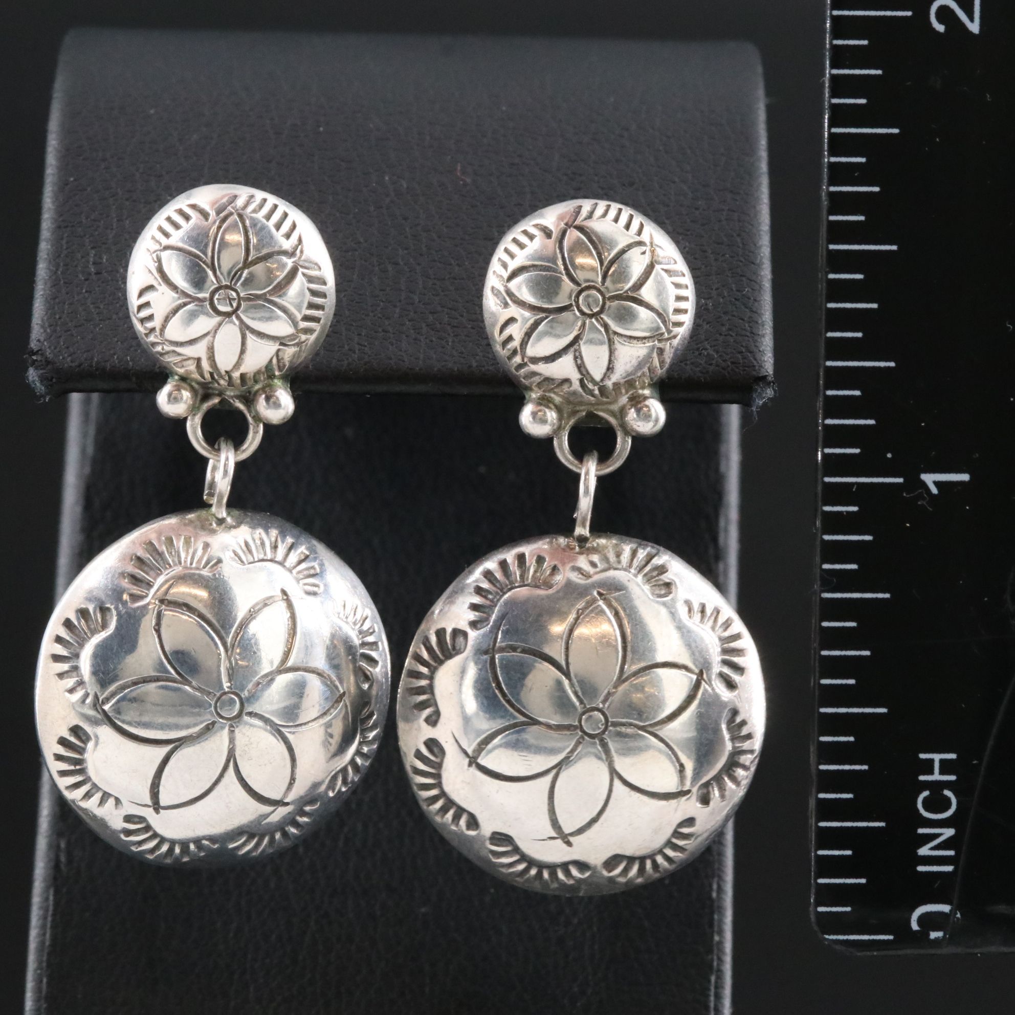 Sterling Concho Earrings