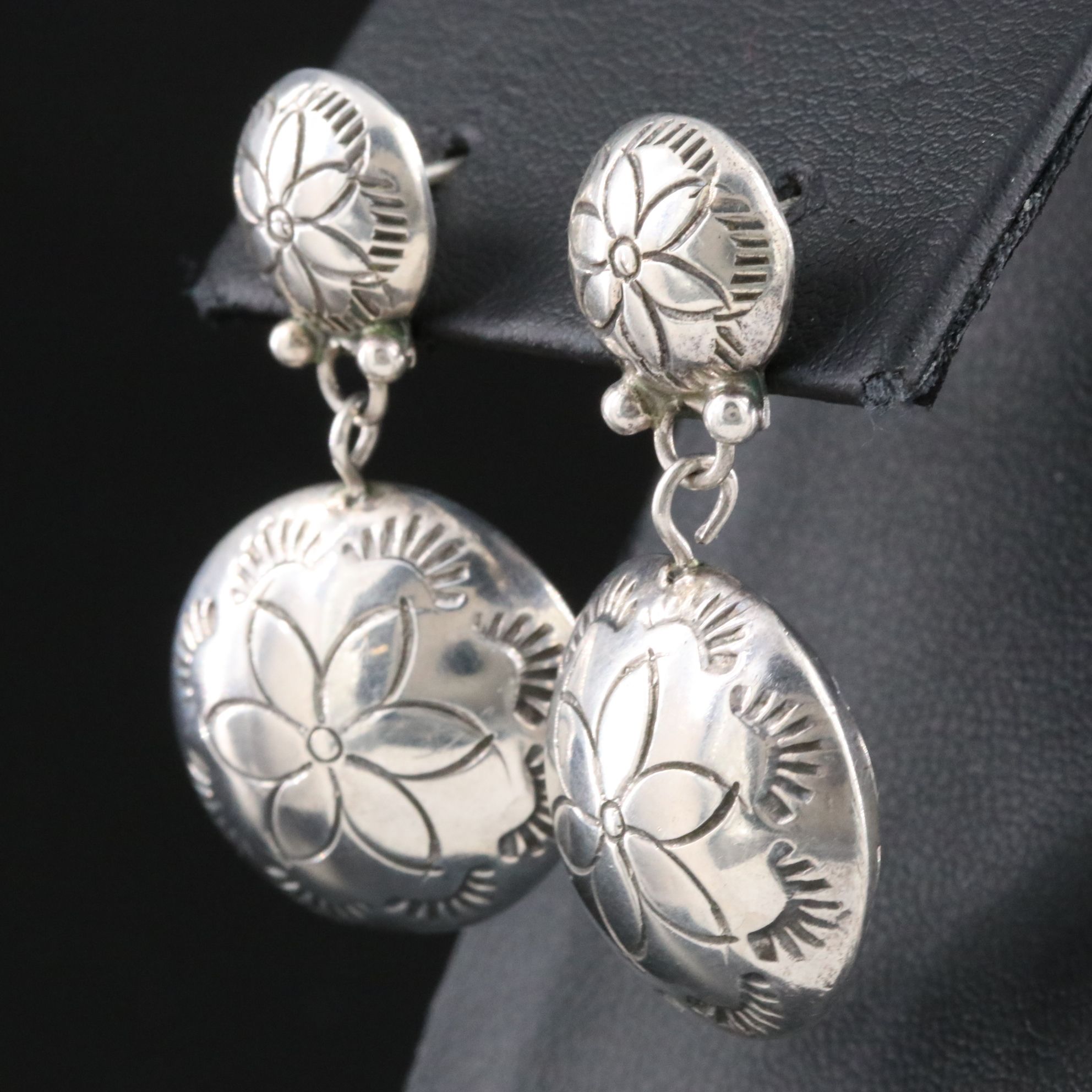 Sterling Concho Earrings