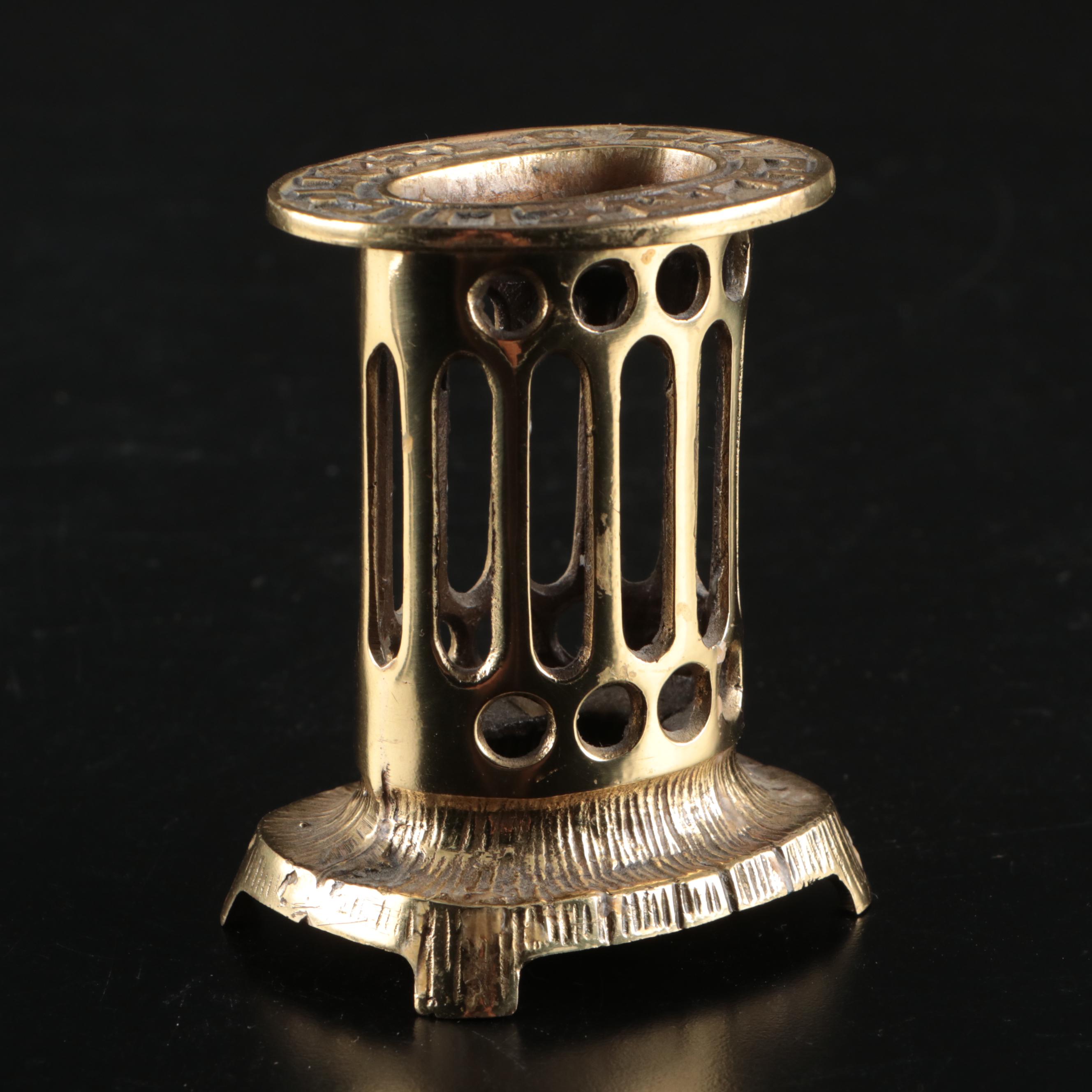 Sterling Silver Shabbat Candle Holder and Brass Candle Holder