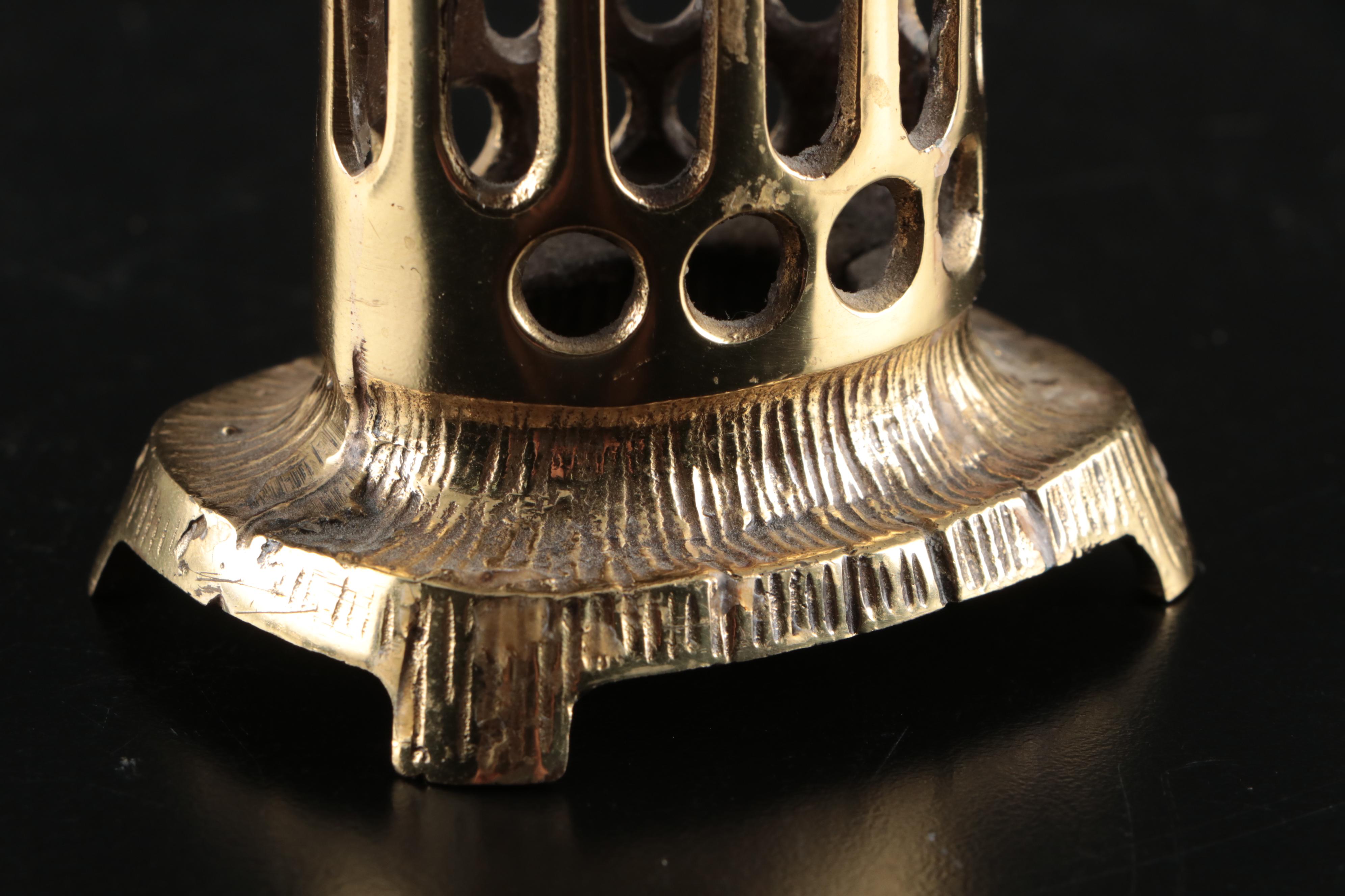 Sterling Silver Shabbat Candle Holder and Brass Candle Holder