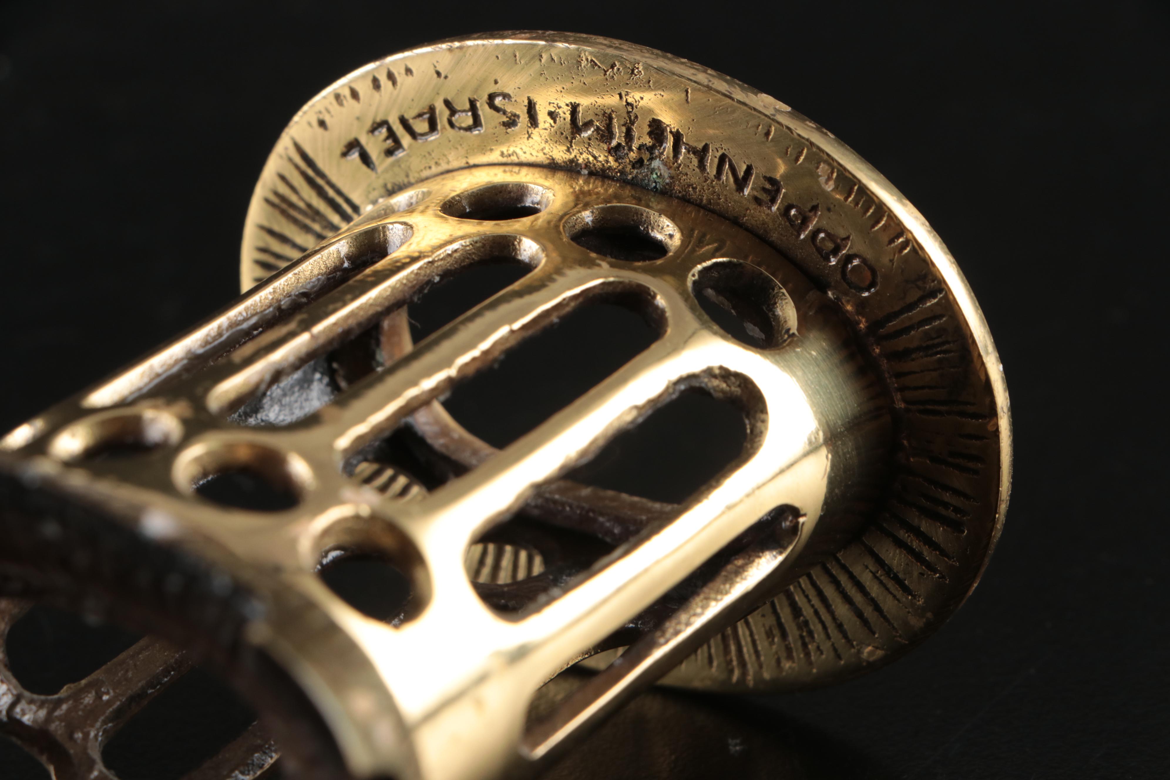 Sterling Silver Shabbat Candle Holder and Brass Candle Holder