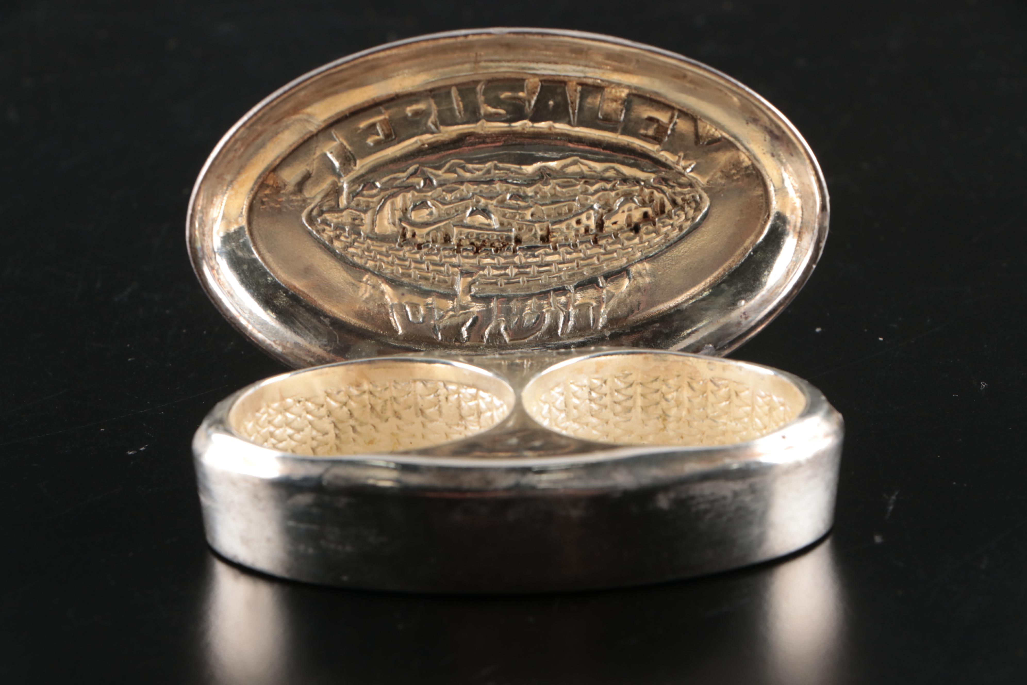 Sterling Silver Shabbat Candle Holder and Brass Candle Holder