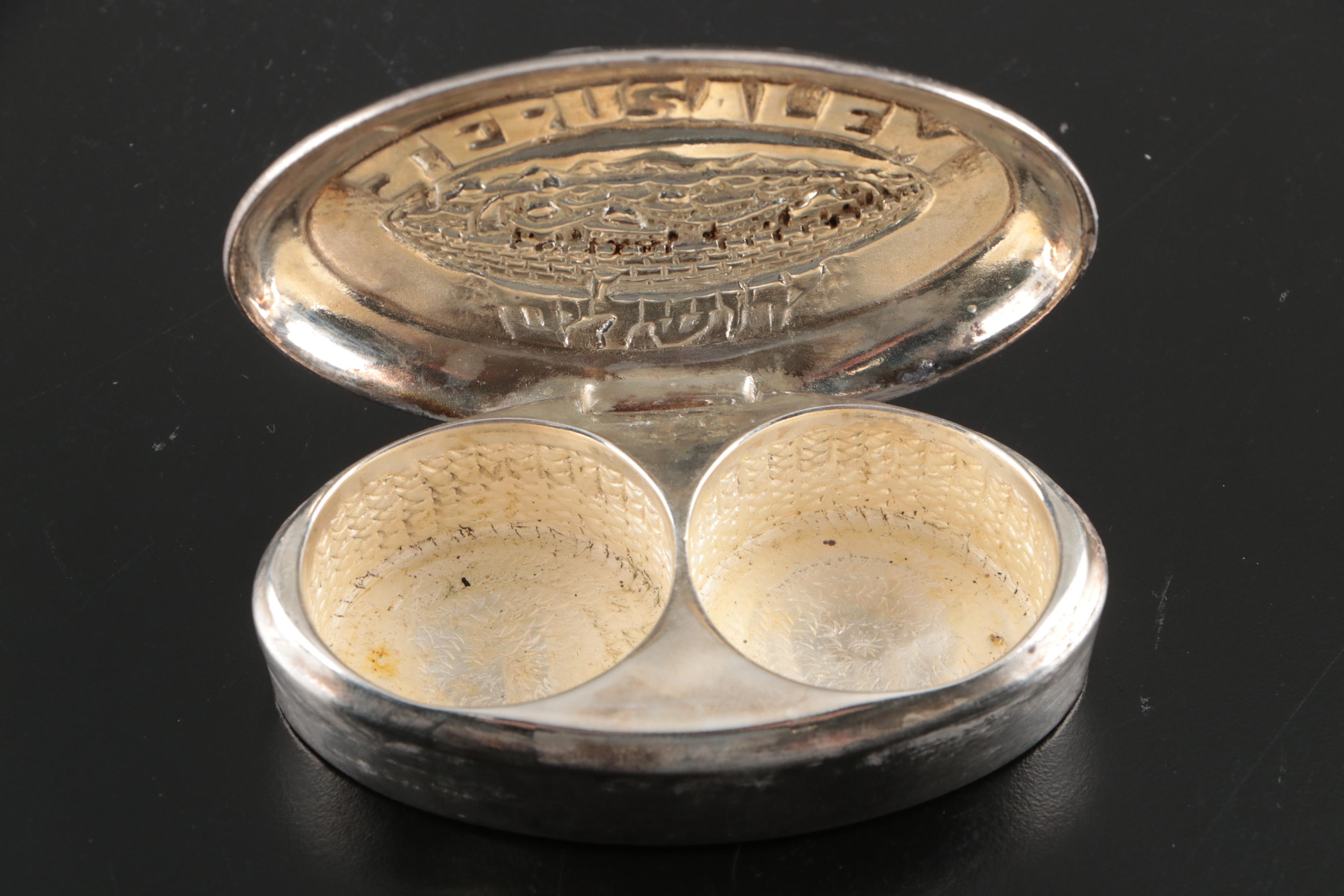 Sterling Silver Shabbat Candle Holder and Brass Candle Holder