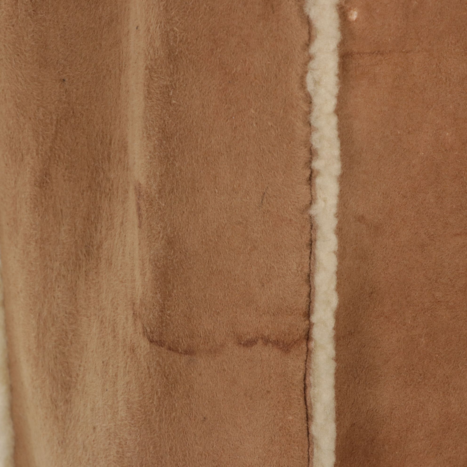 The Sheepskin Factory Suede Shearling Long Coat with Toggle Buttons