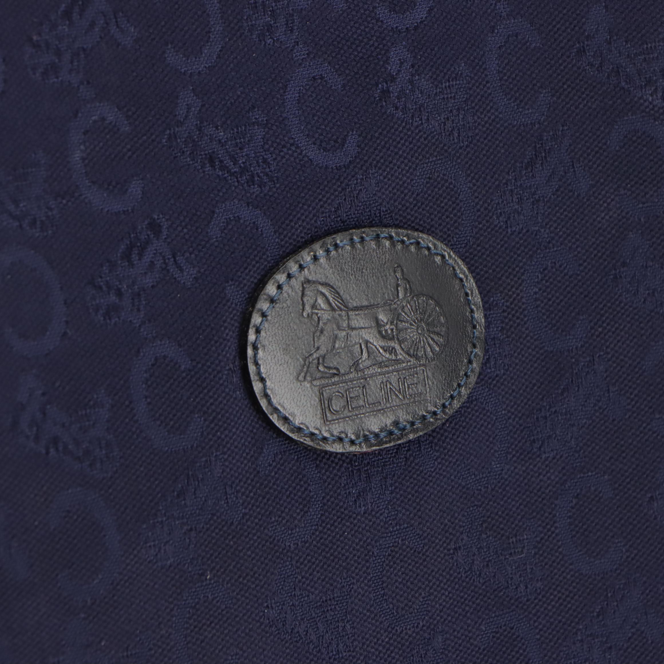 Celine Noevir Tote in Blue Macadam C Sulky Canvas and Leather