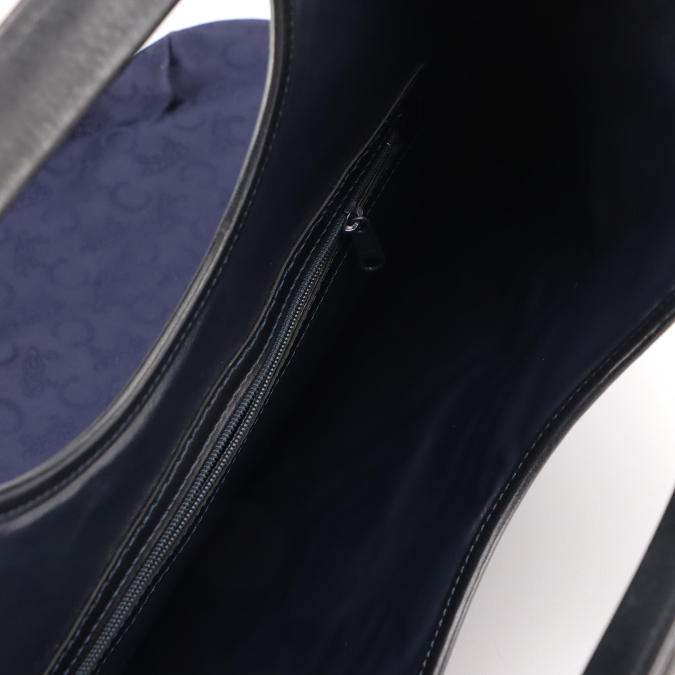 Celine Noevir Tote in Blue Macadam C Sulky Canvas and Leather