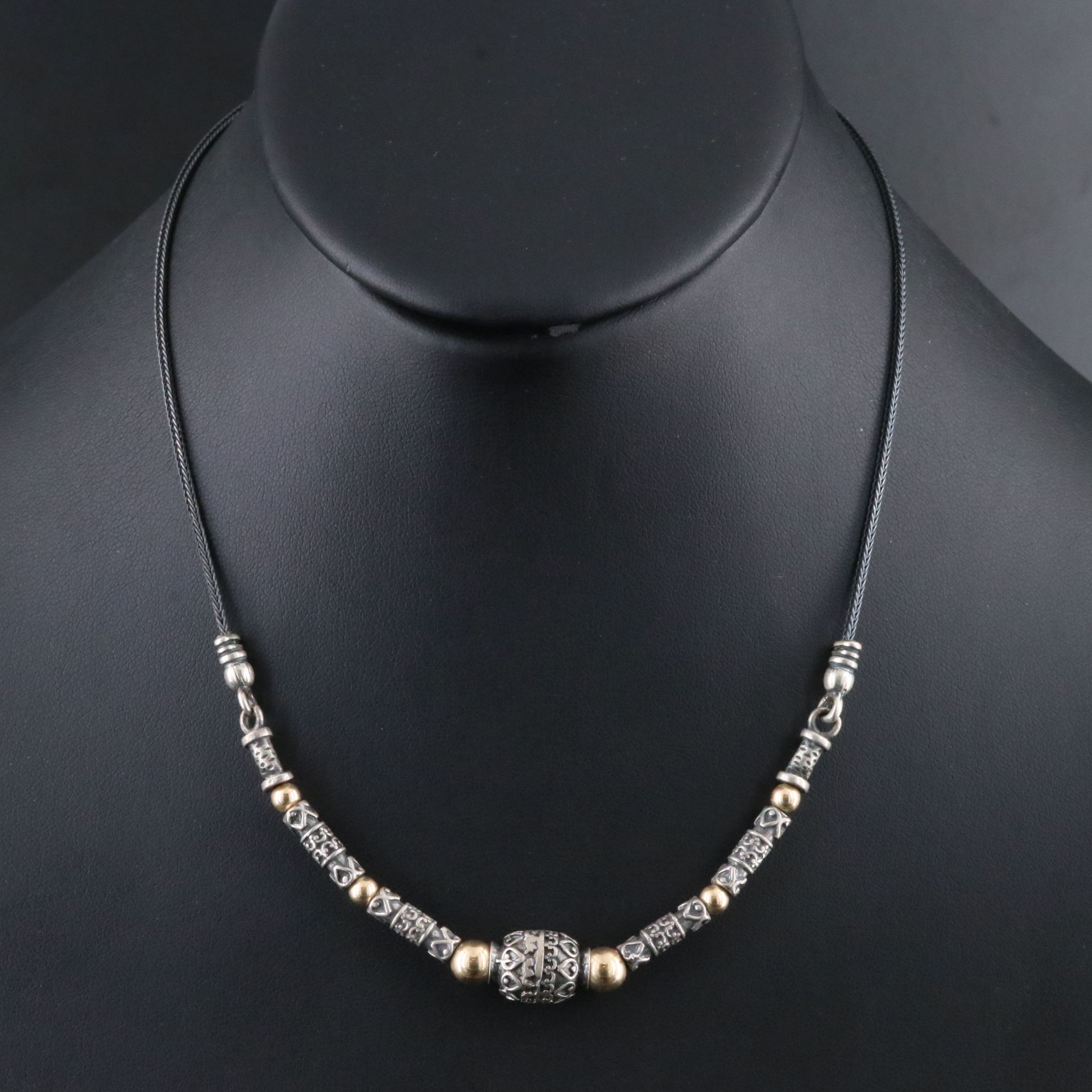 Zanfeld Sterling Necklace with 14K Bead Accents