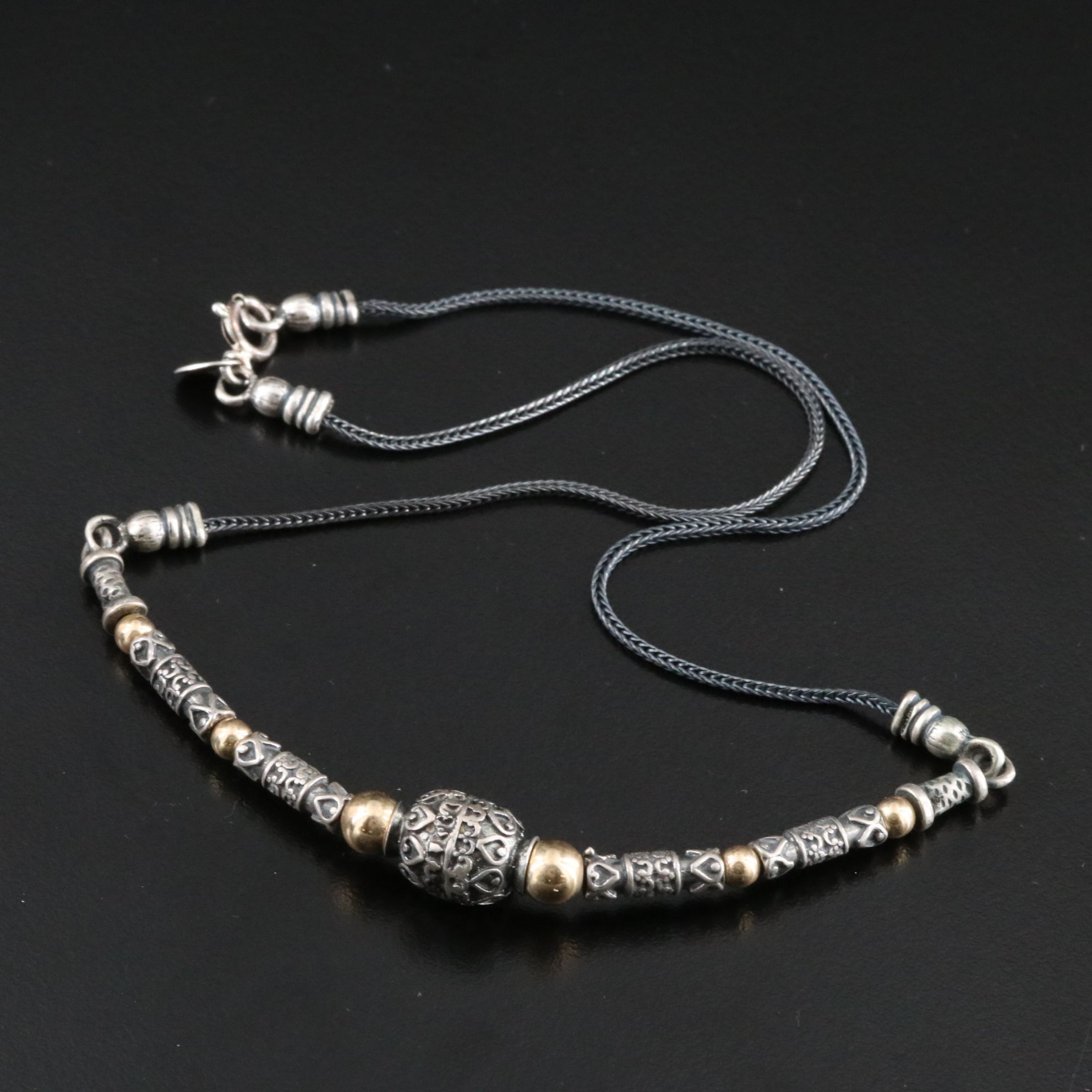 Zanfeld Sterling Necklace with 14K Bead Accents
