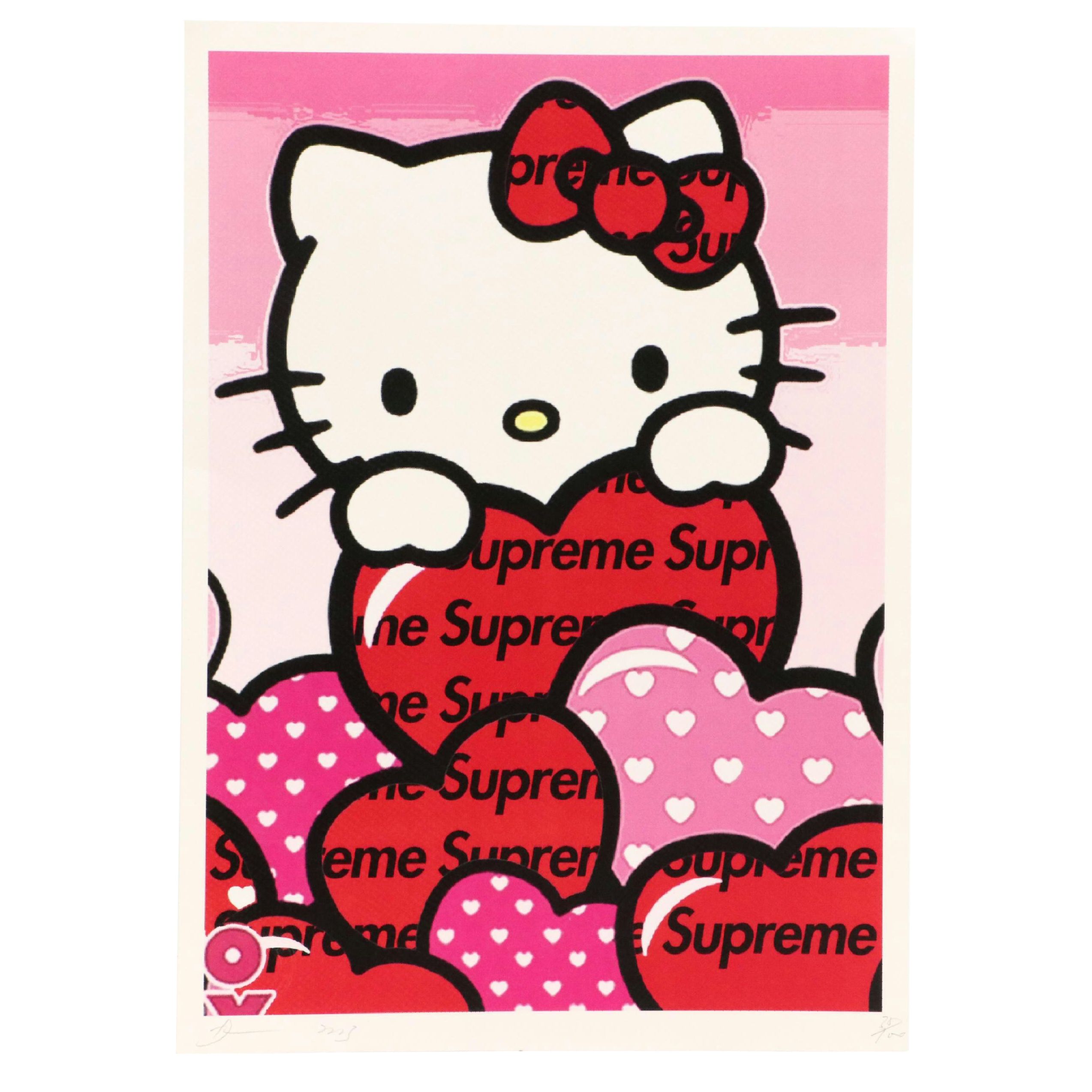 Death NYC Pop Art Digital Print with Hello Kitty and Supreme, 2023