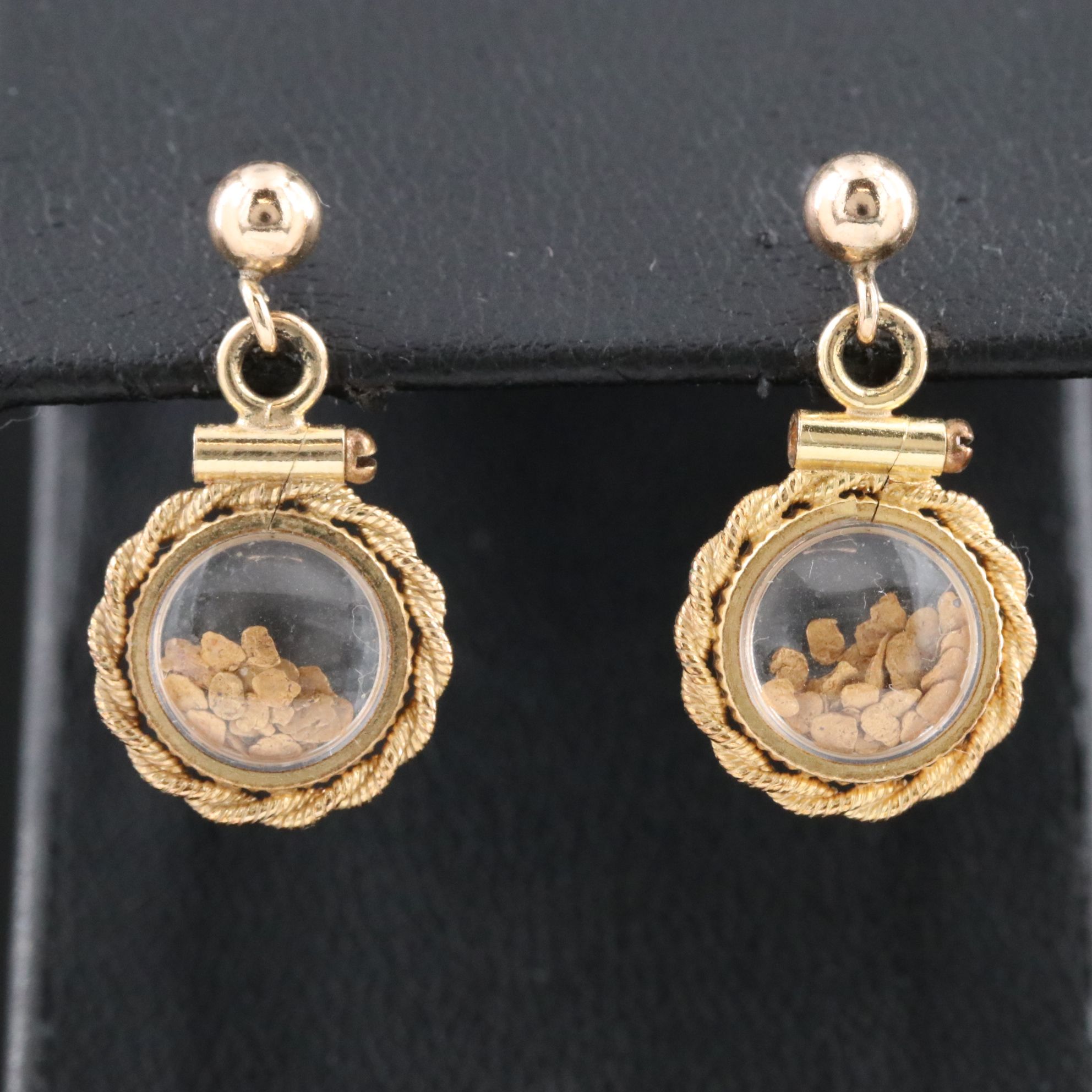 Gold-Filled Earrings with Encased Gold Nuggets