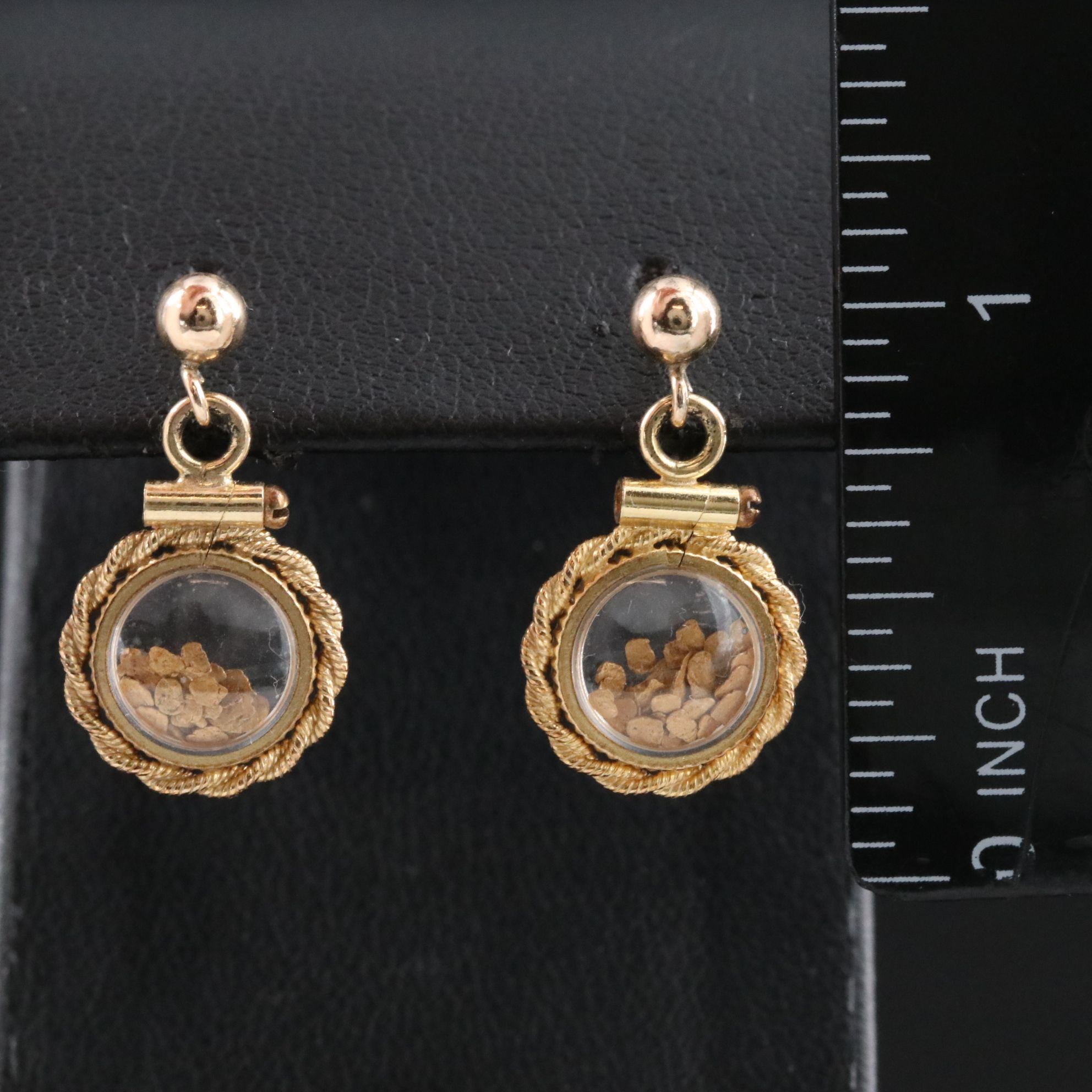 Gold-Filled Earrings with Encased Gold Nuggets