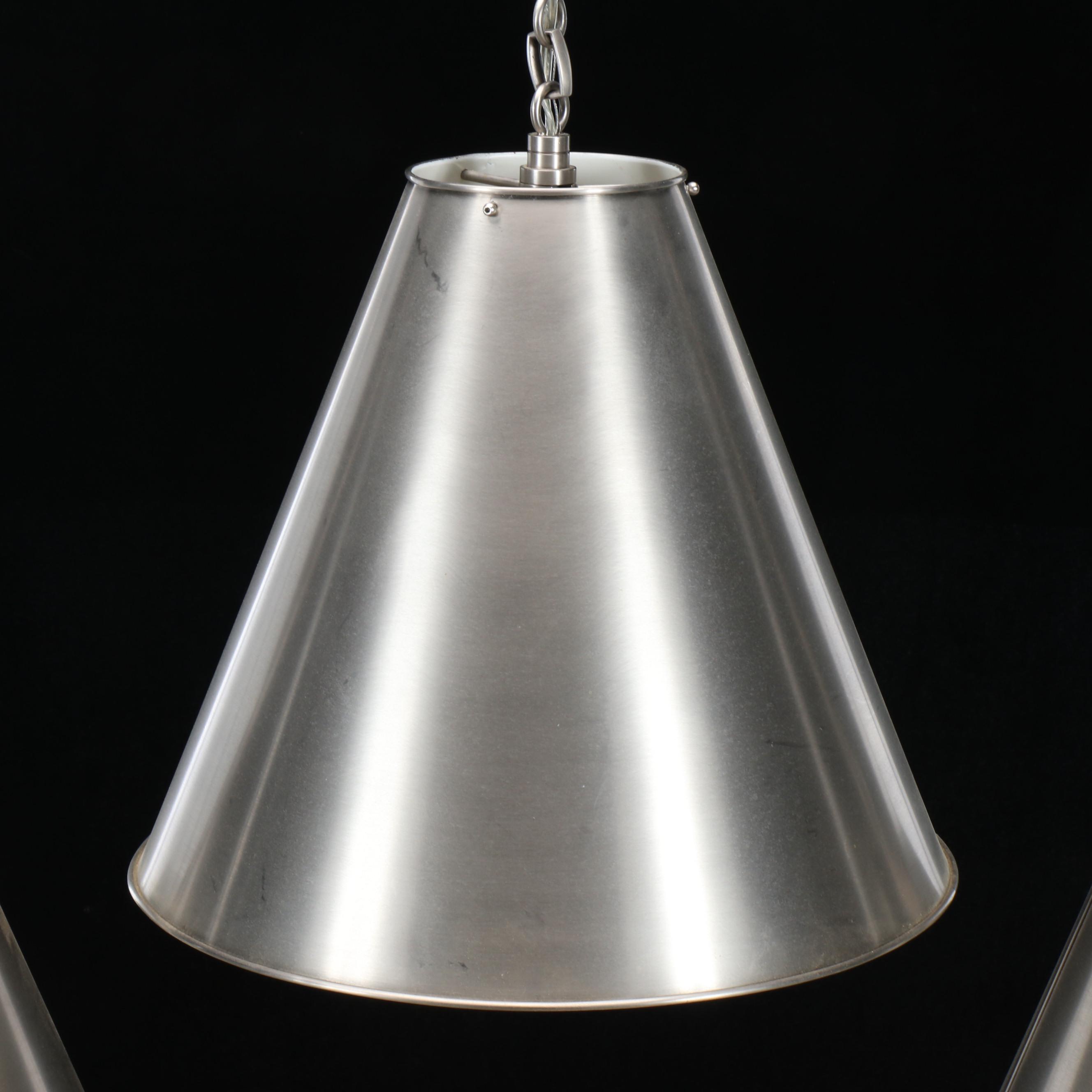 Thomas O'Brien for Visual Comfort & Co. Brushed Stainless Pendant Lights