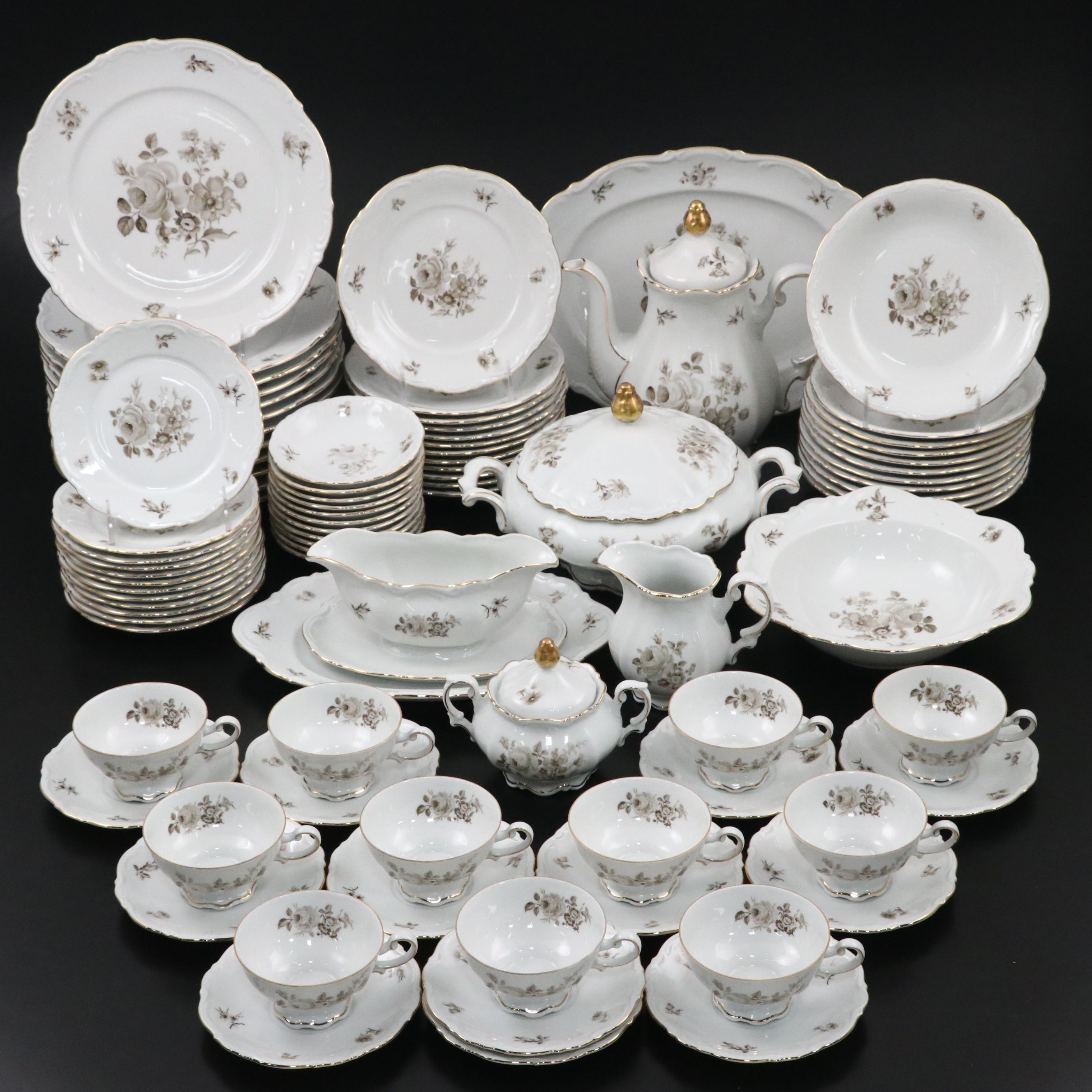 Mitterteich "Charming Barbara" Porcelain Dinnerware, Mid-20th Century