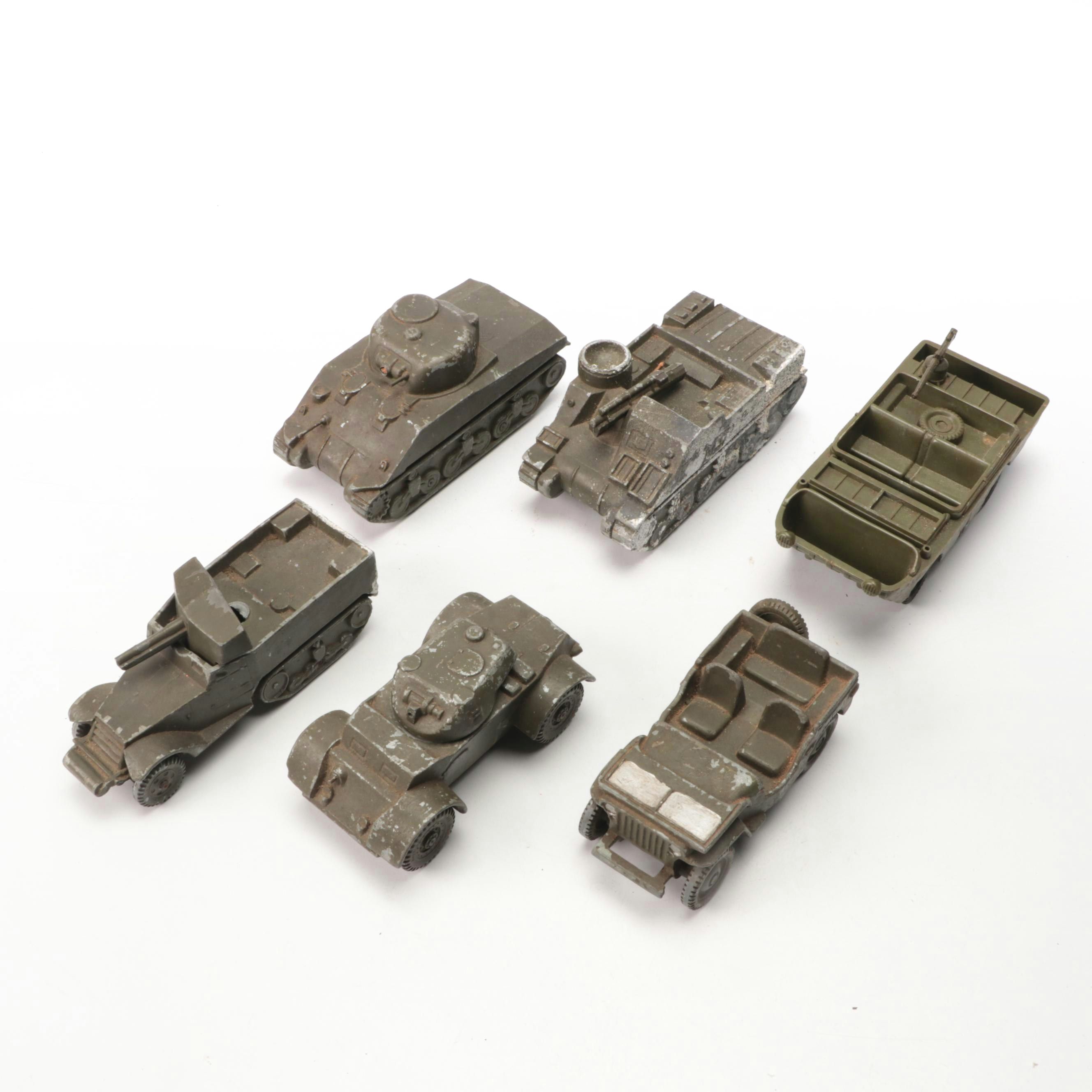Cast Metal and Plastic Military Vehicles, Mid to Late 20th Century