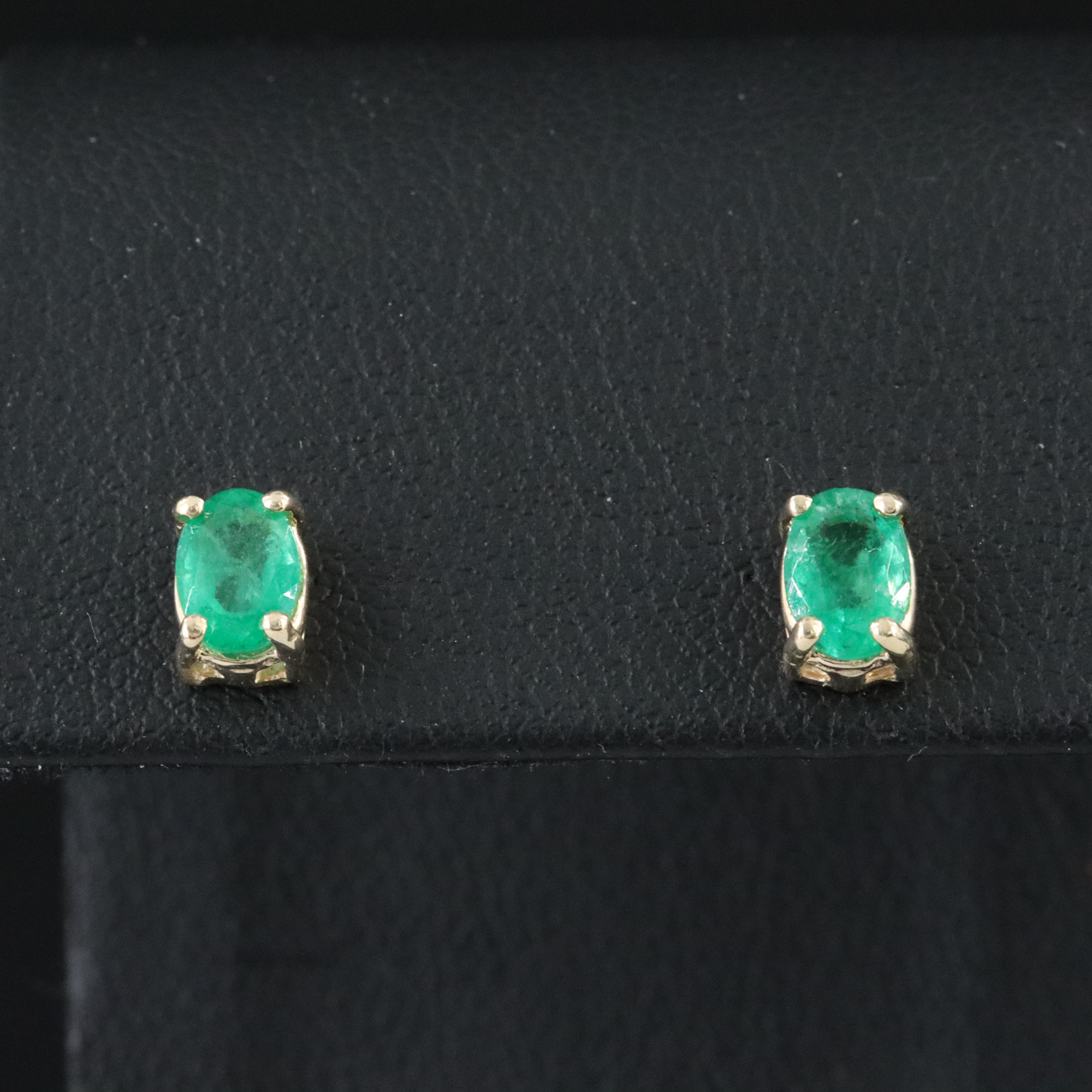 14K Emerald Stud Earrings