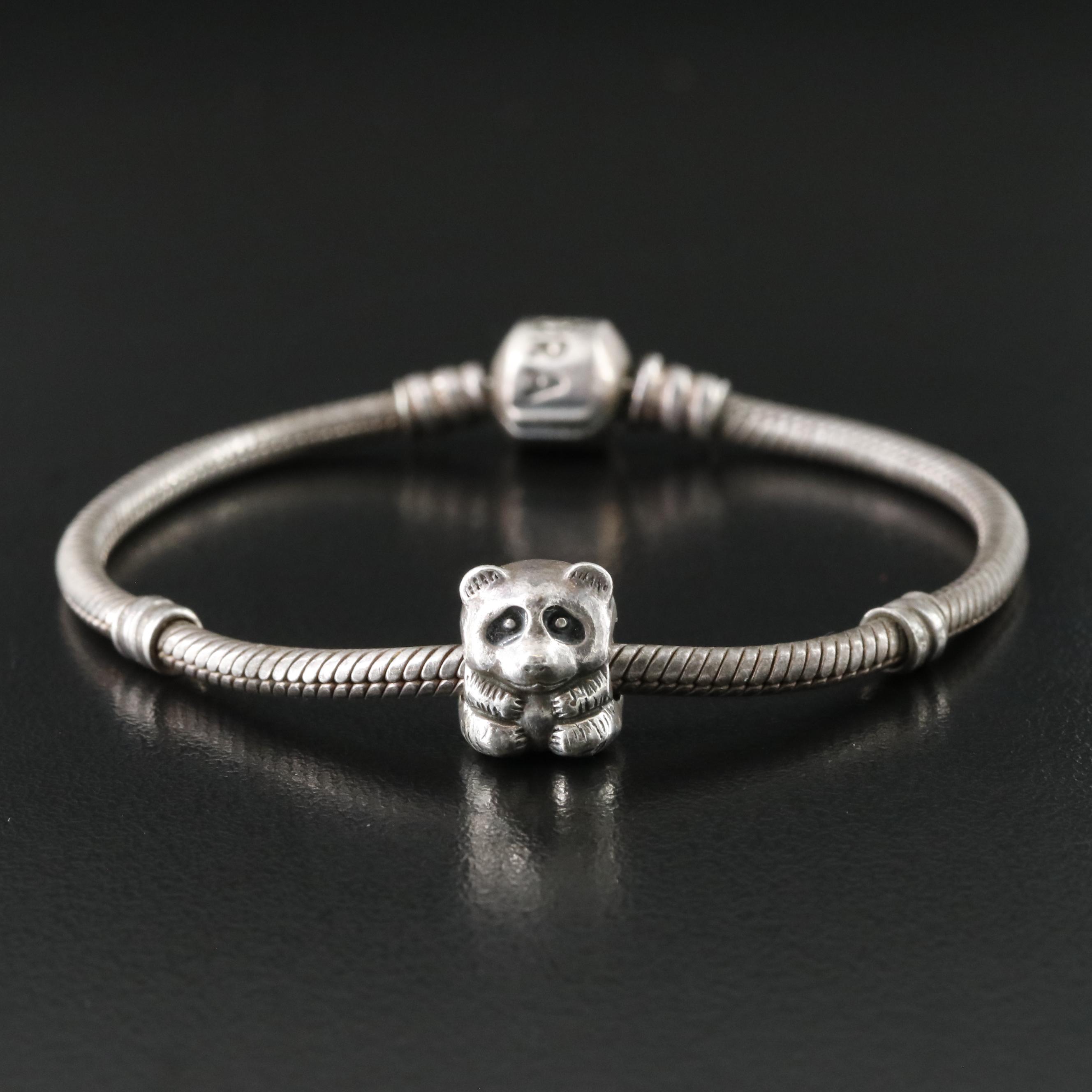 Pandora Sterling Panda Charm Bracelet