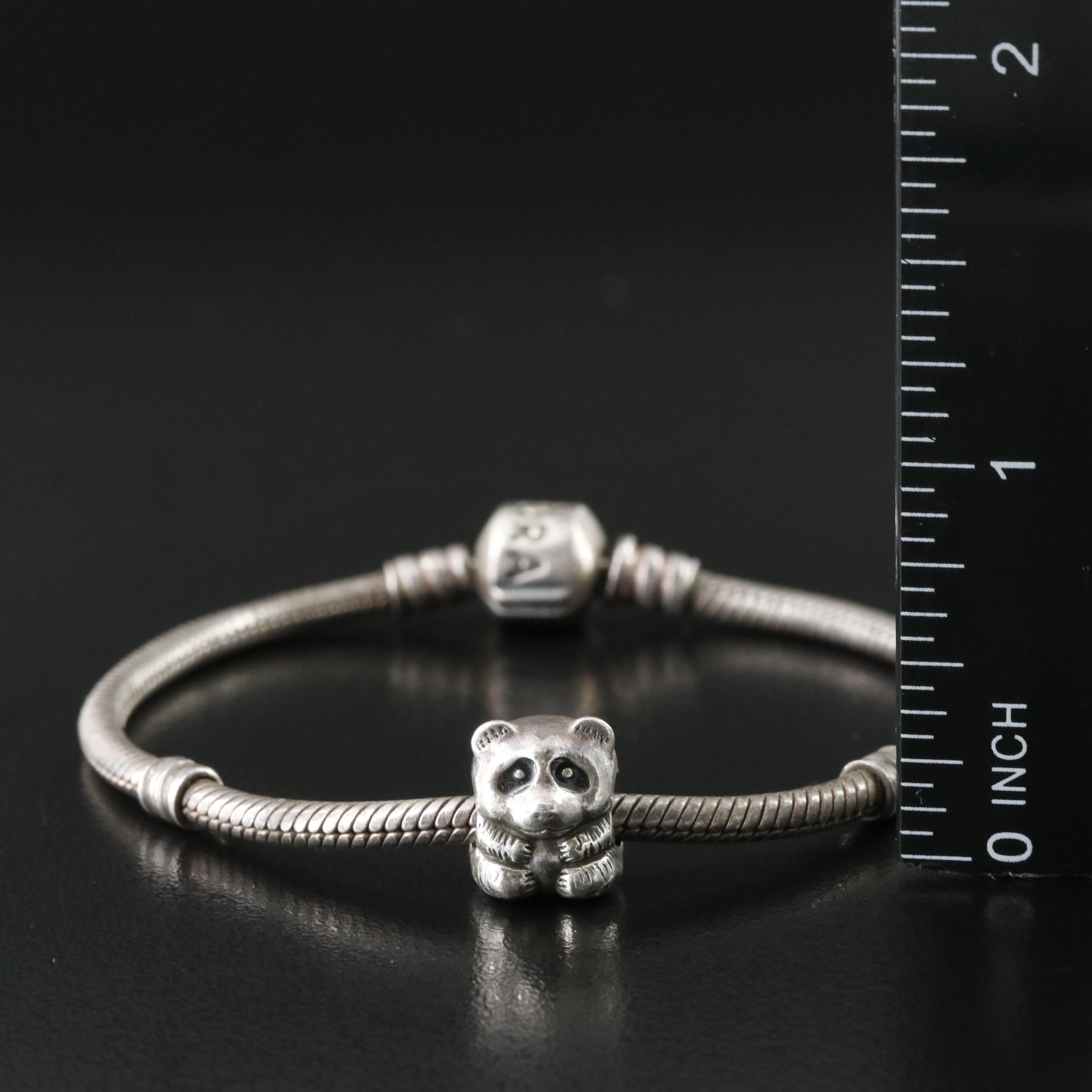 Pandora Sterling Panda Charm Bracelet