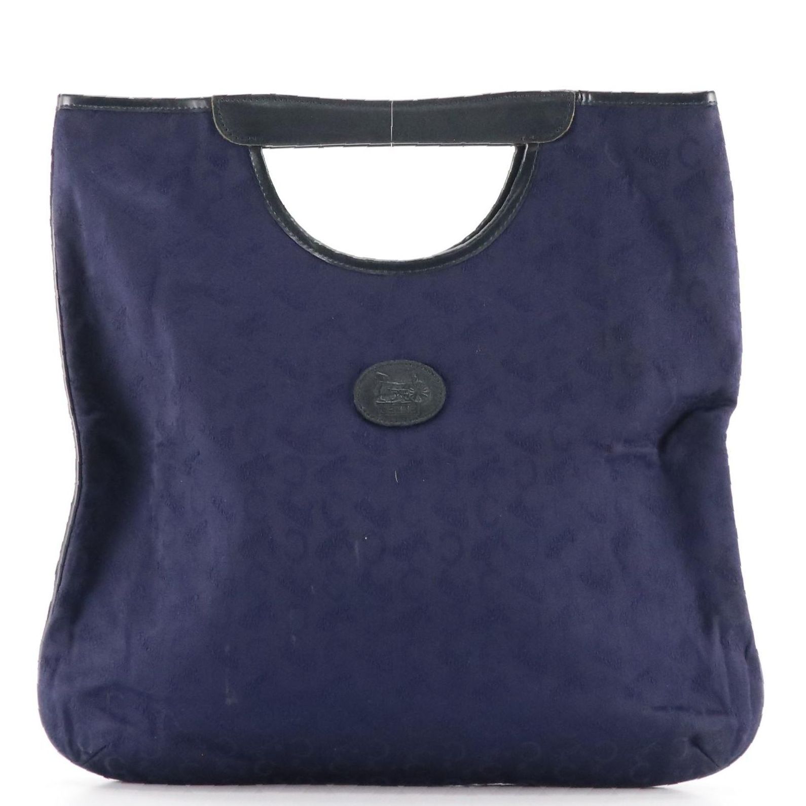 Celine Noevir Tote in Blue Macadam C Sulky Canvas and Leather