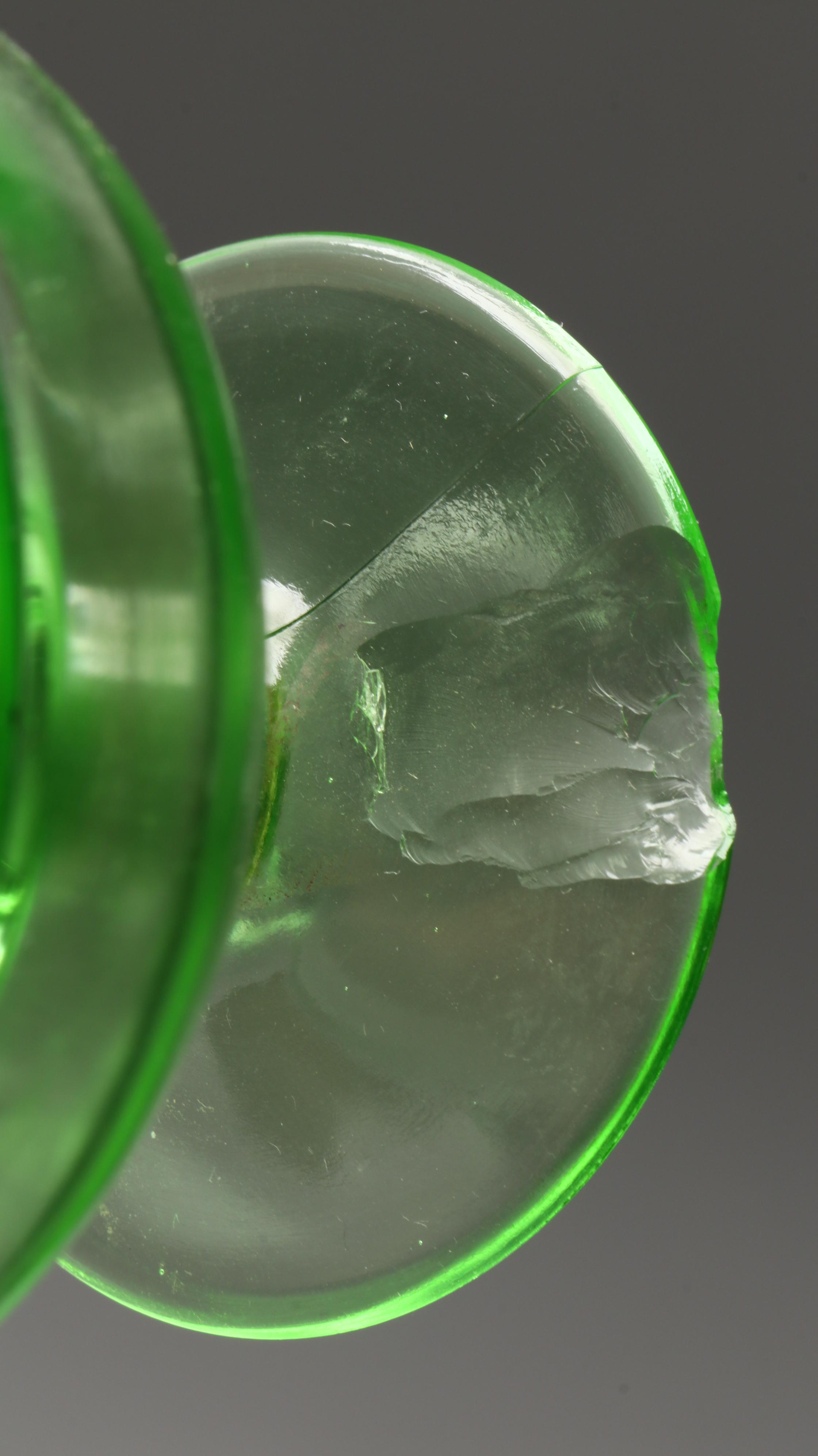 Art Deco Style Uranium Glass Footed Sherbet Glasses, Early to Mid-20th Century