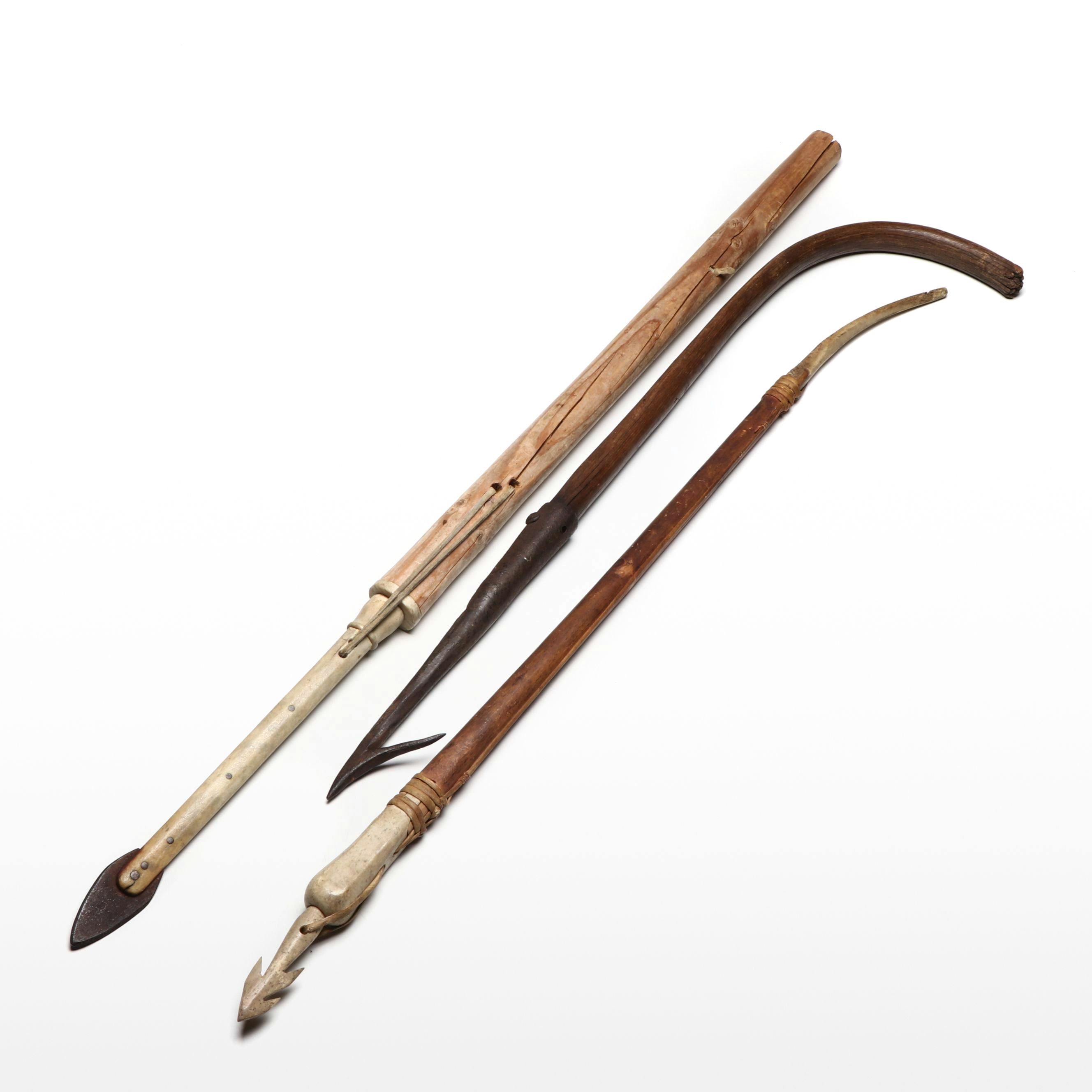 Indigenous Subarctic Inuit Harpoons and Gaffer
