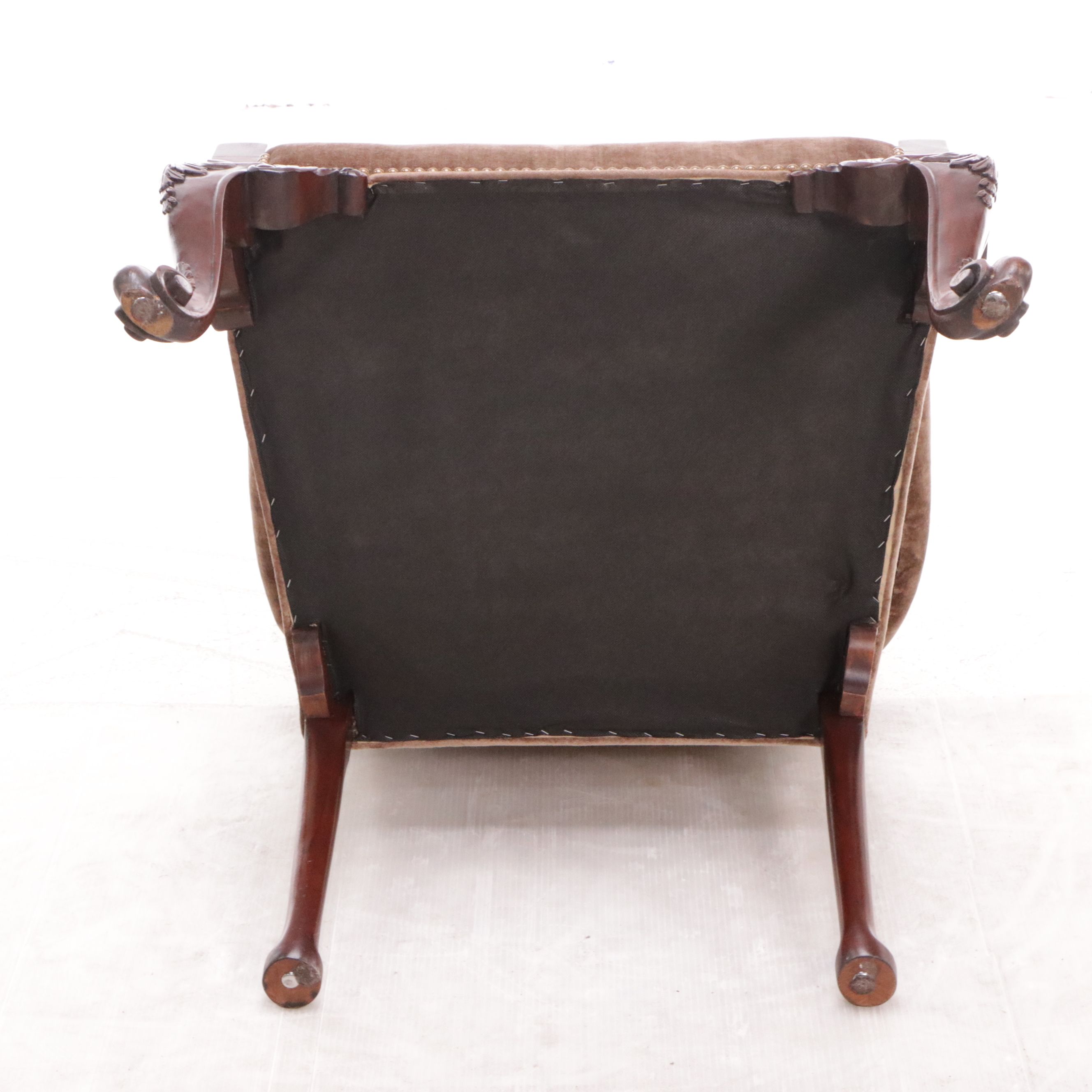 Pair of Georgian Style Mahogany Upholstered Armchairs, Early to Mid-20th Century