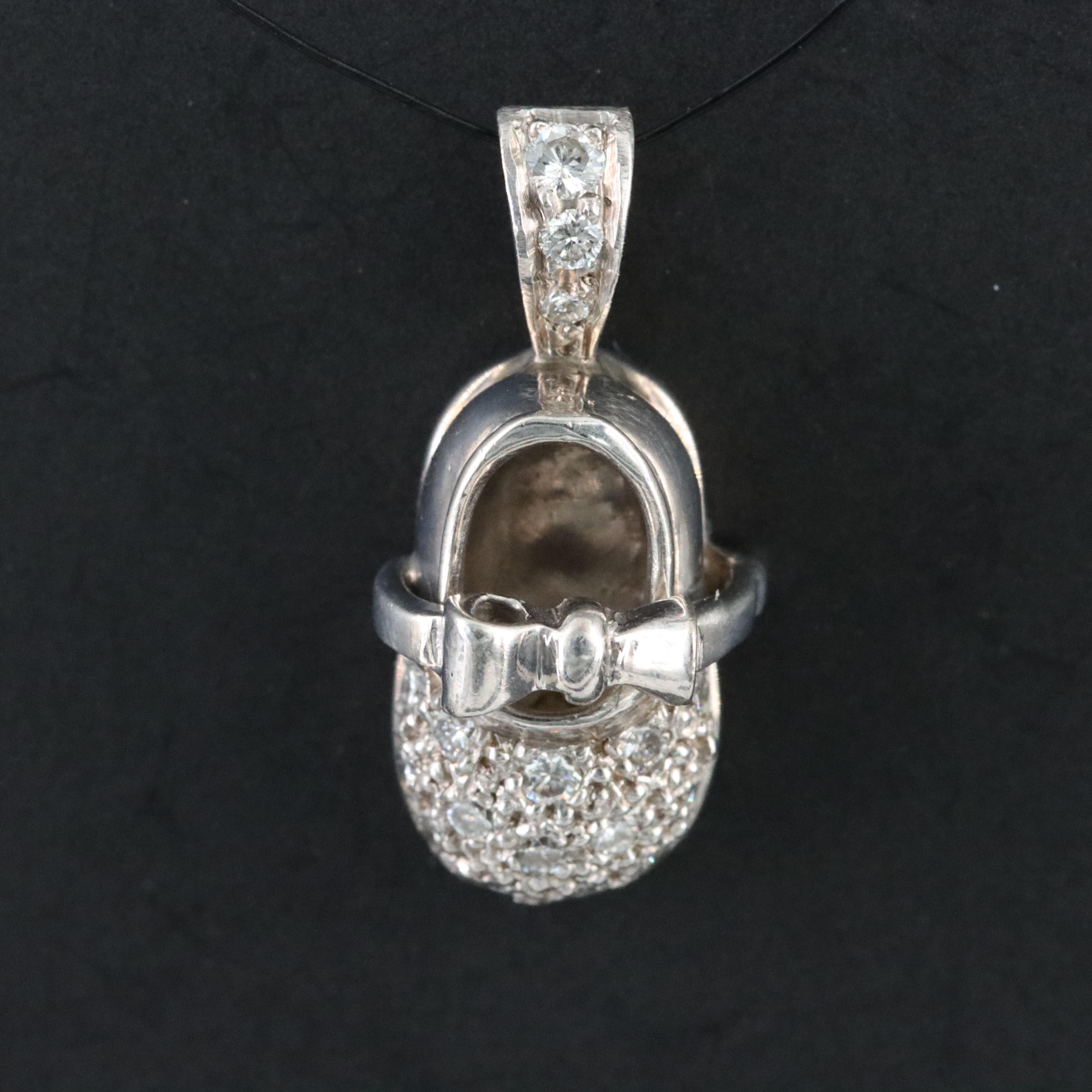 14K Mary Jane 0.23 CTW Diamond Shoe Pendant