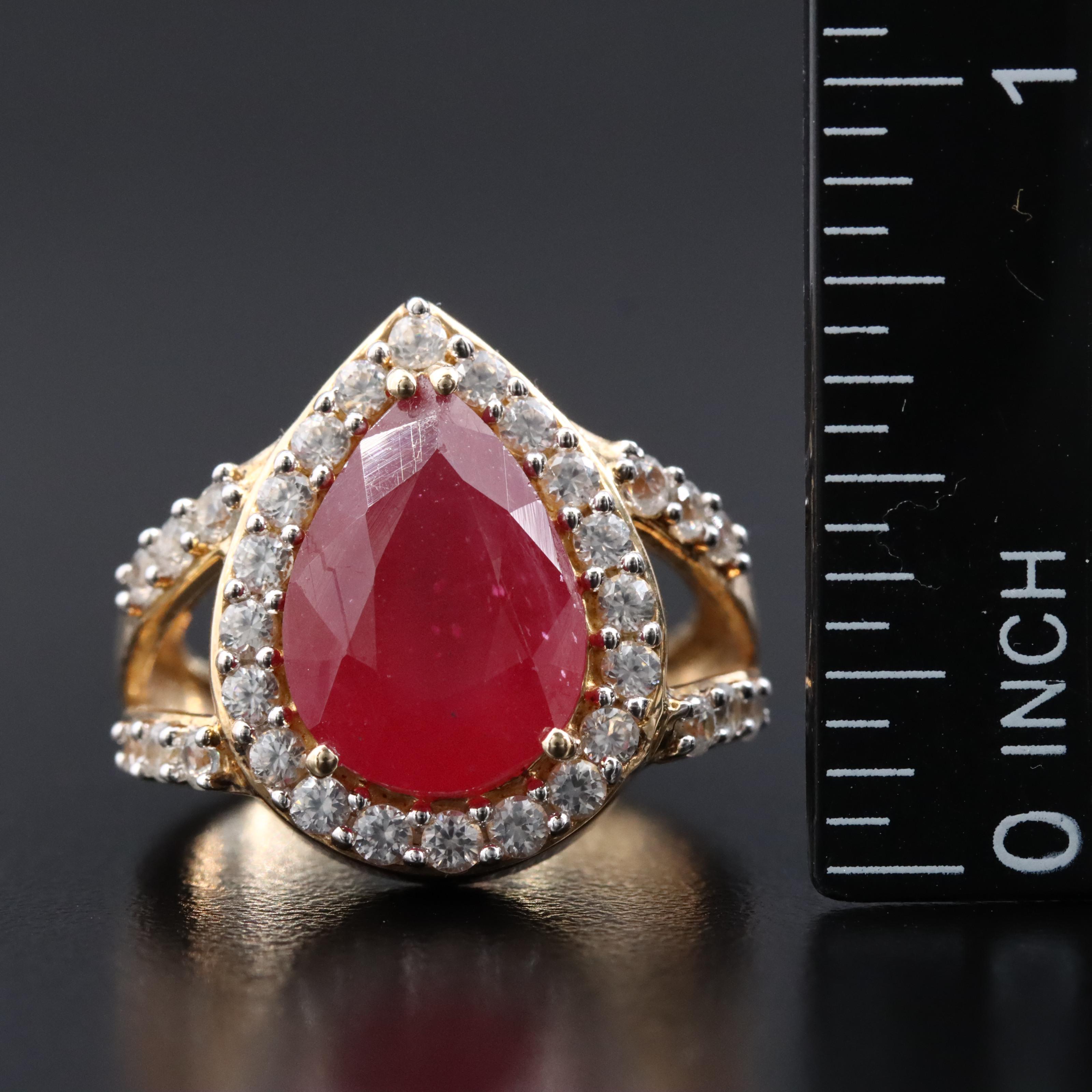 Sterling Filled Corundum and White Zircon Ring