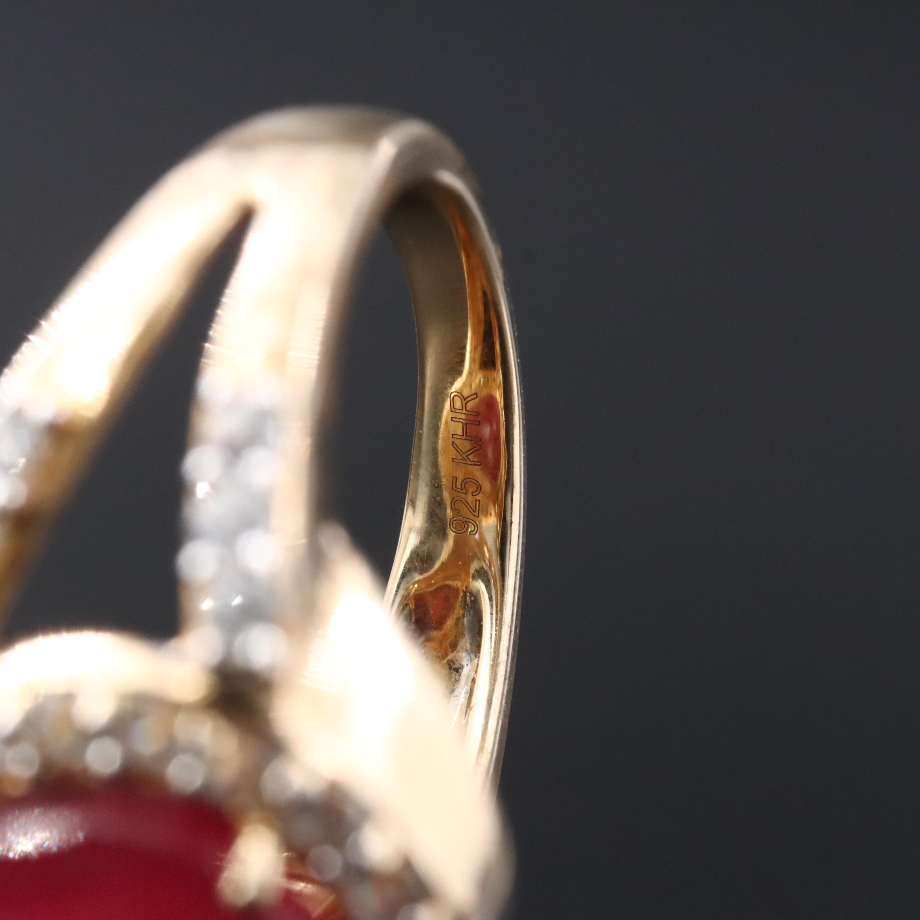 Sterling Filled Corundum and White Zircon Ring