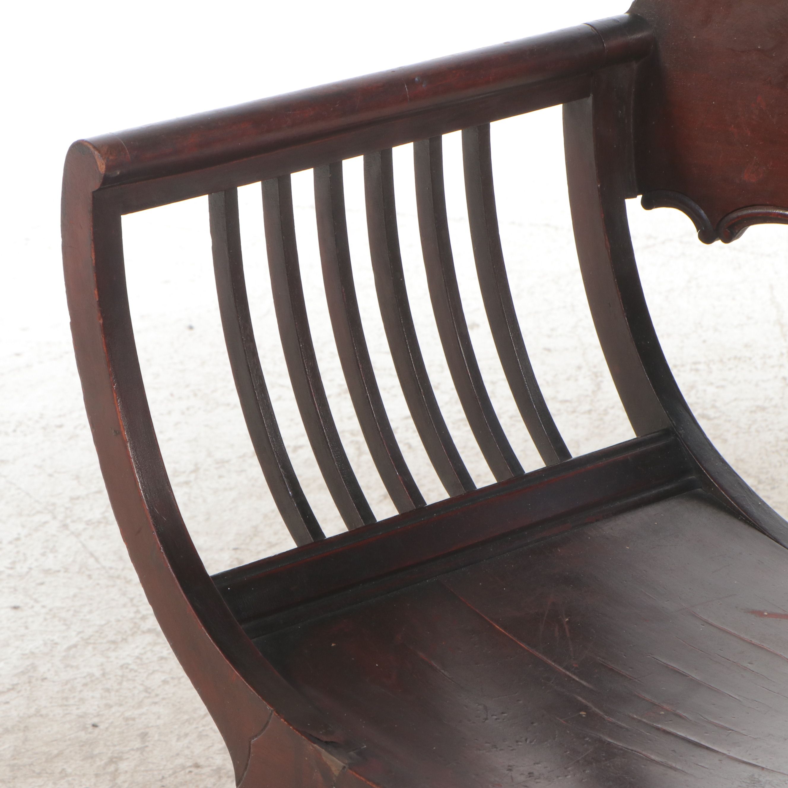 Carved Mahogany Savonarola Style Armchair, Early 20th Century