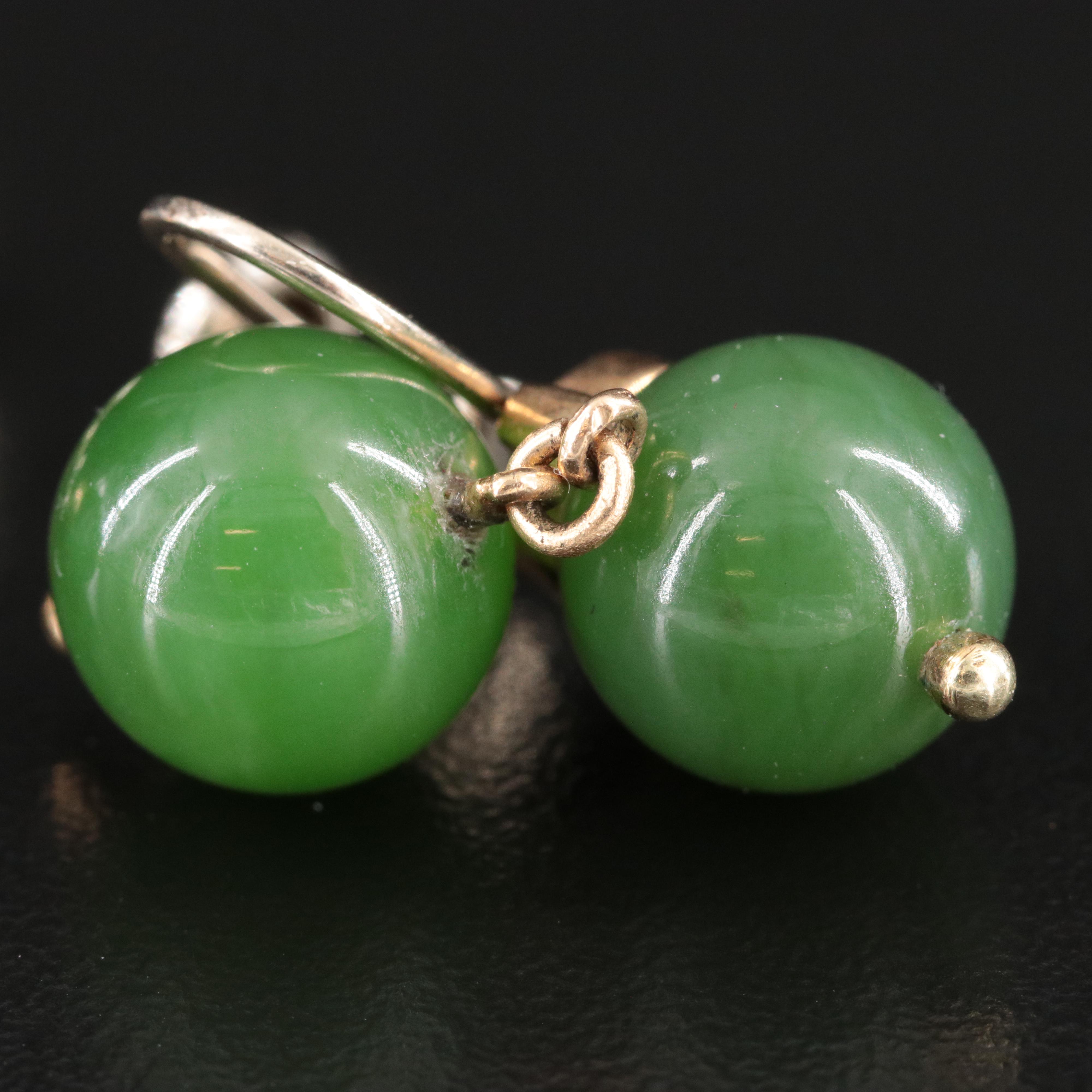 14K Nephrite Earrings